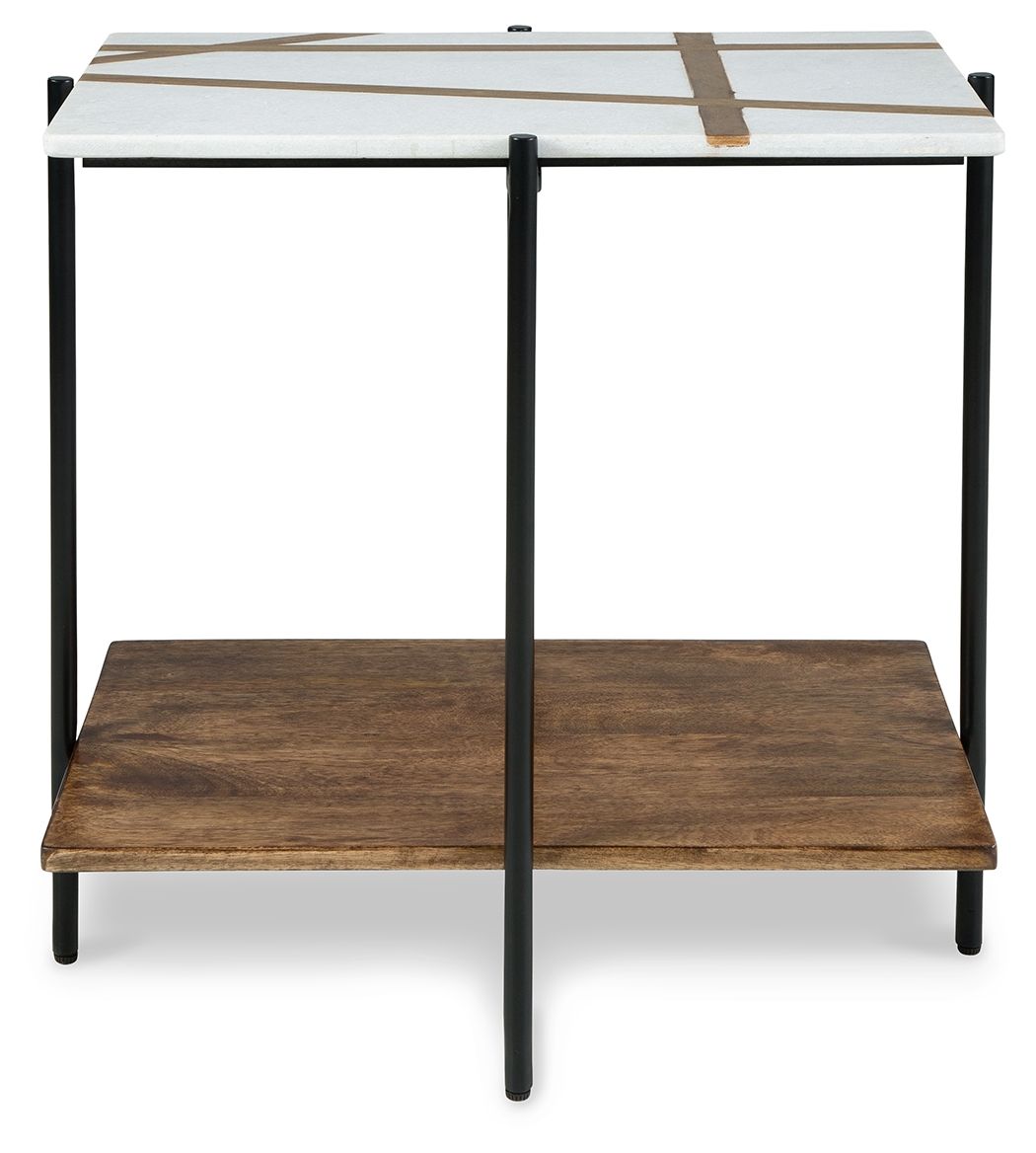 Braxmore - Accent Table - White / Light Brown