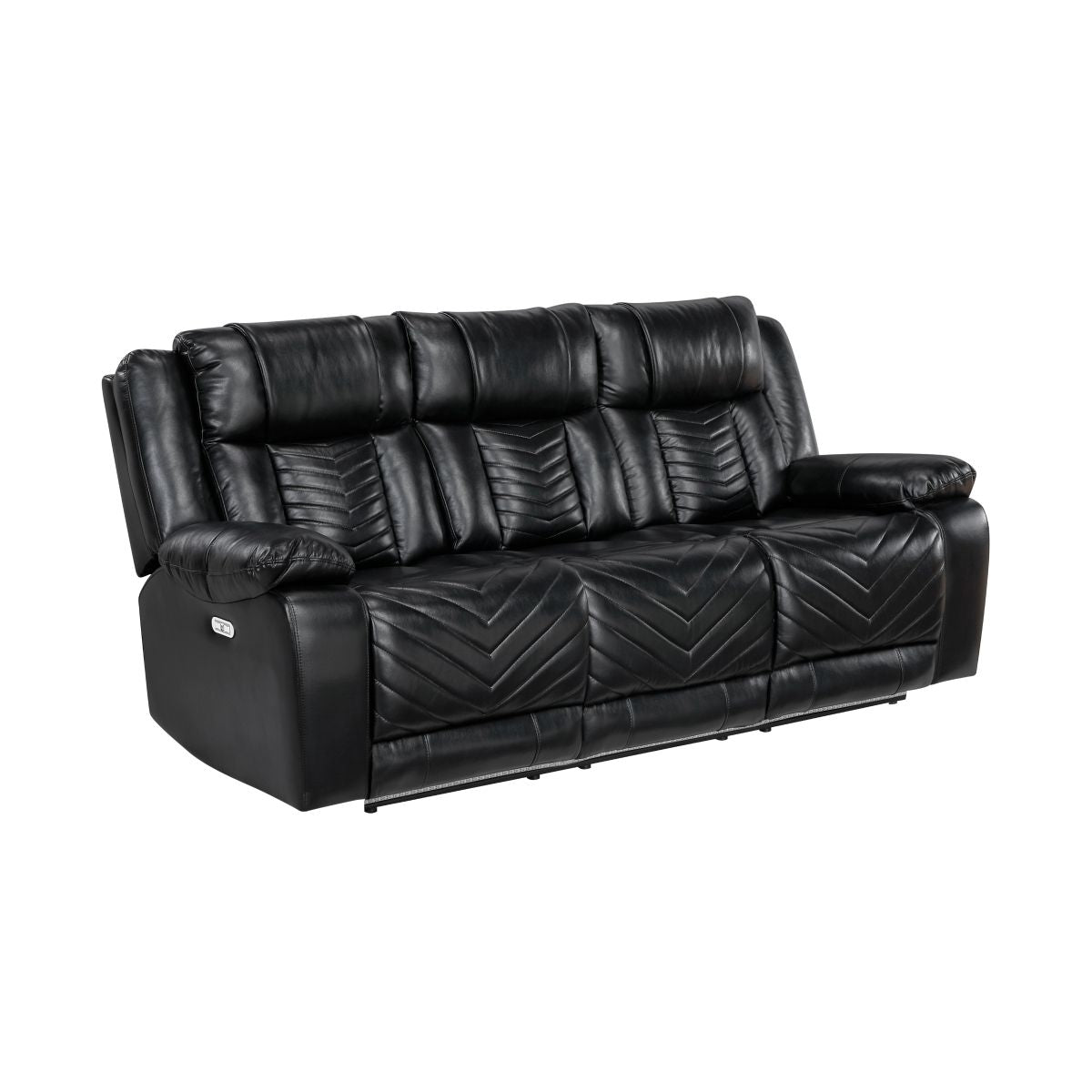 Huron - Power Double Reclining Sofa With Center Drop-Down Cup Holders, Wireless Charger, Magazine Bag, LED And Charging Ports