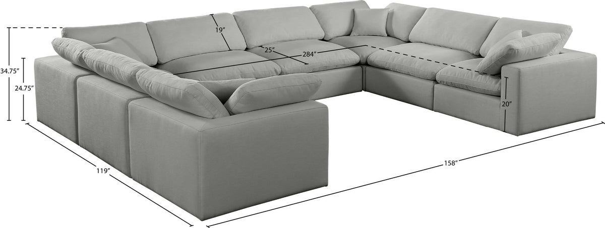 Comfy - 8 Piece Linen Modular Sectional