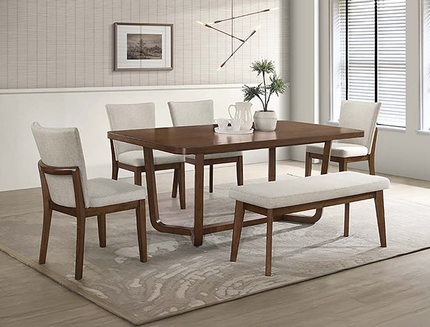 Salerno Beige/Brown Dining Side Chair, Set of 2