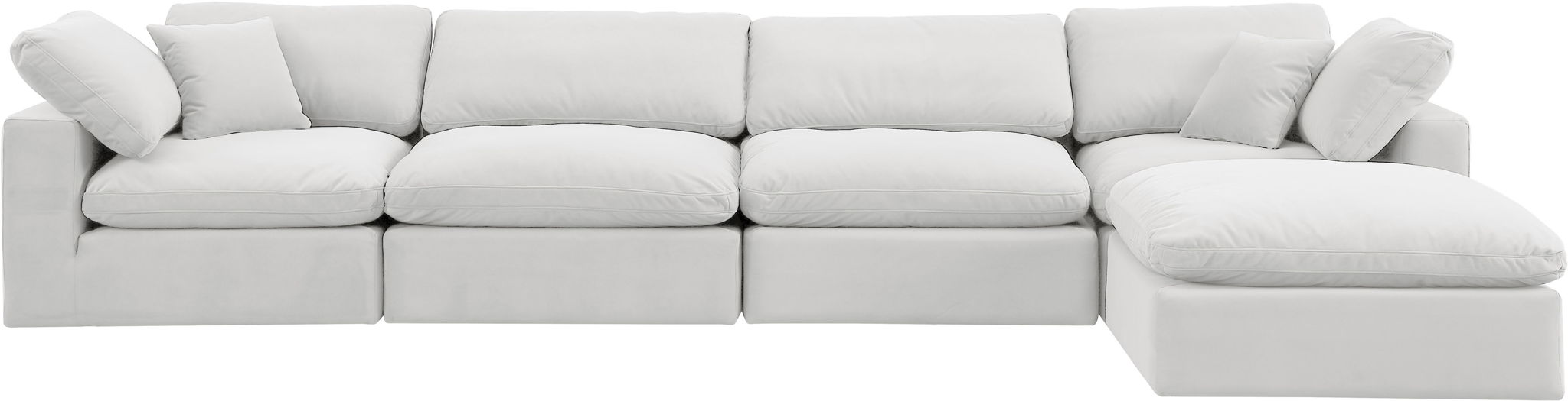 Comfy - 5 Piece Velvet Modular Sectional With Chaise