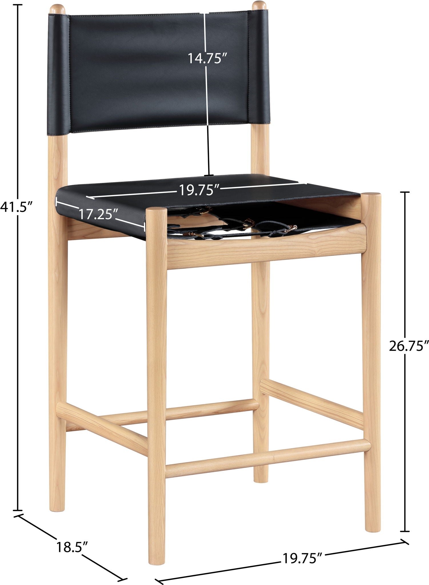 Rawlins - Counter Stool - Natural Frame