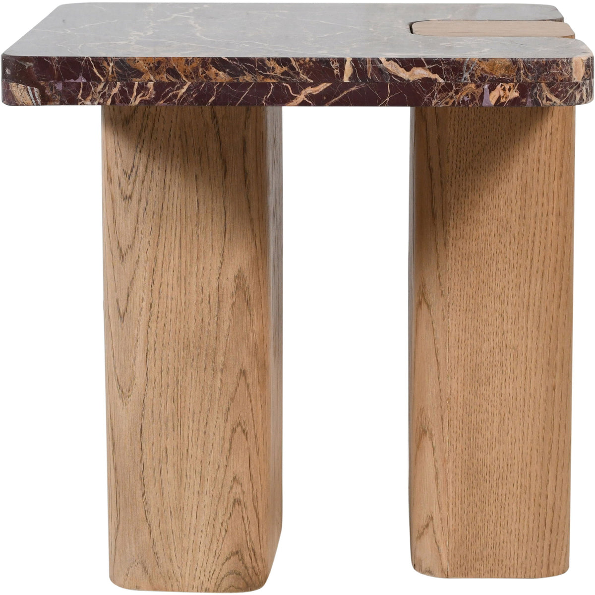 Ravenna - Marble/Stone End Table - Burgundy