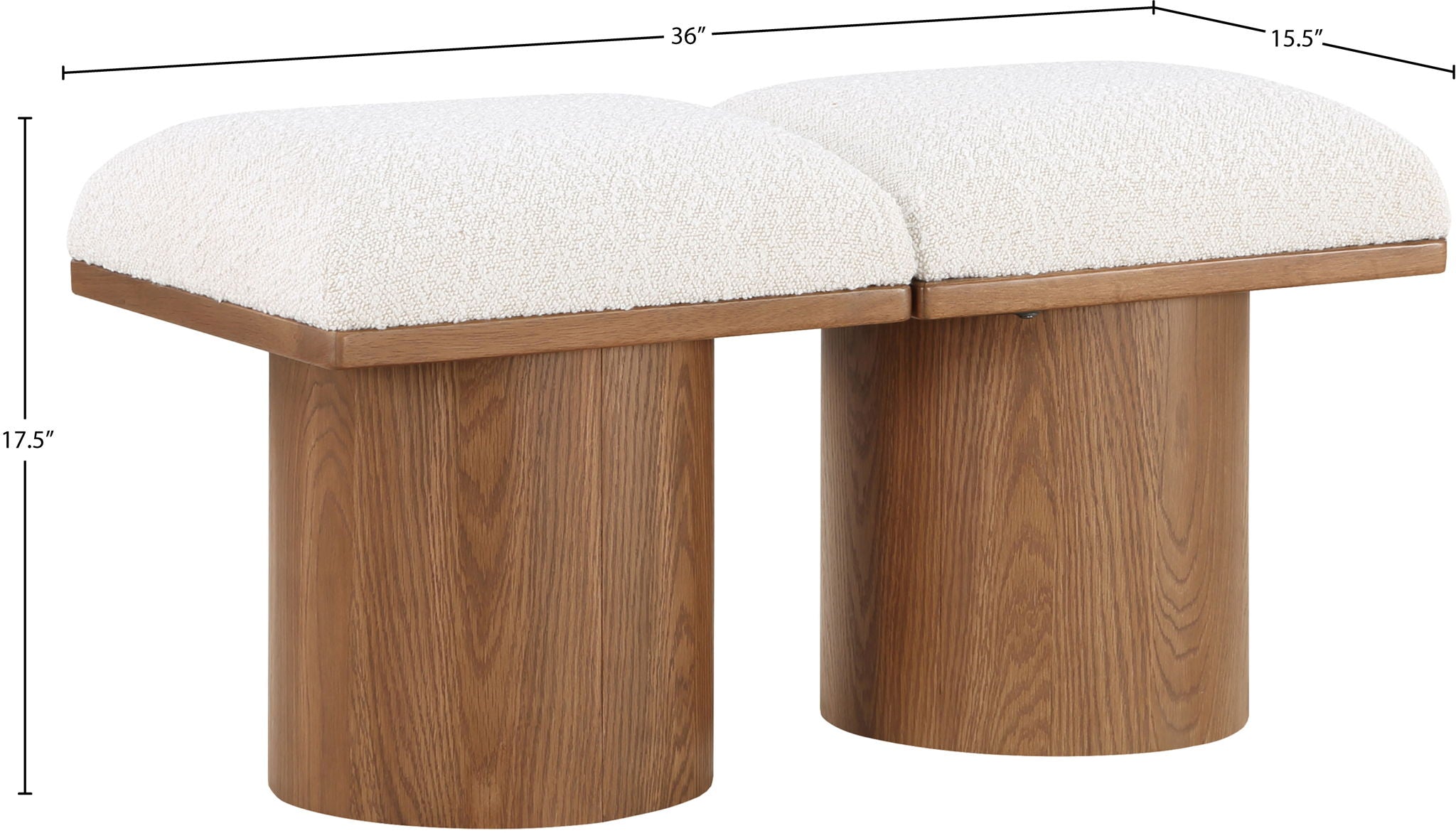 Pavilion - 2 Piece Modular Bench With Brown Base