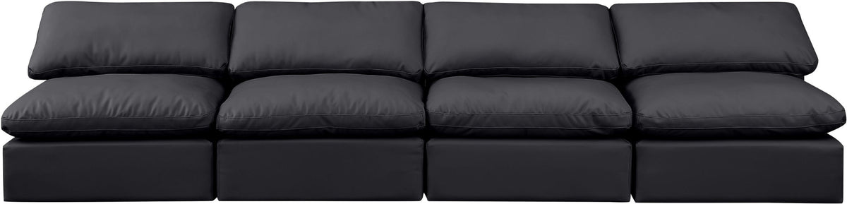 Indulge - Faux Leather 4 Seat Modular Armless Sofa