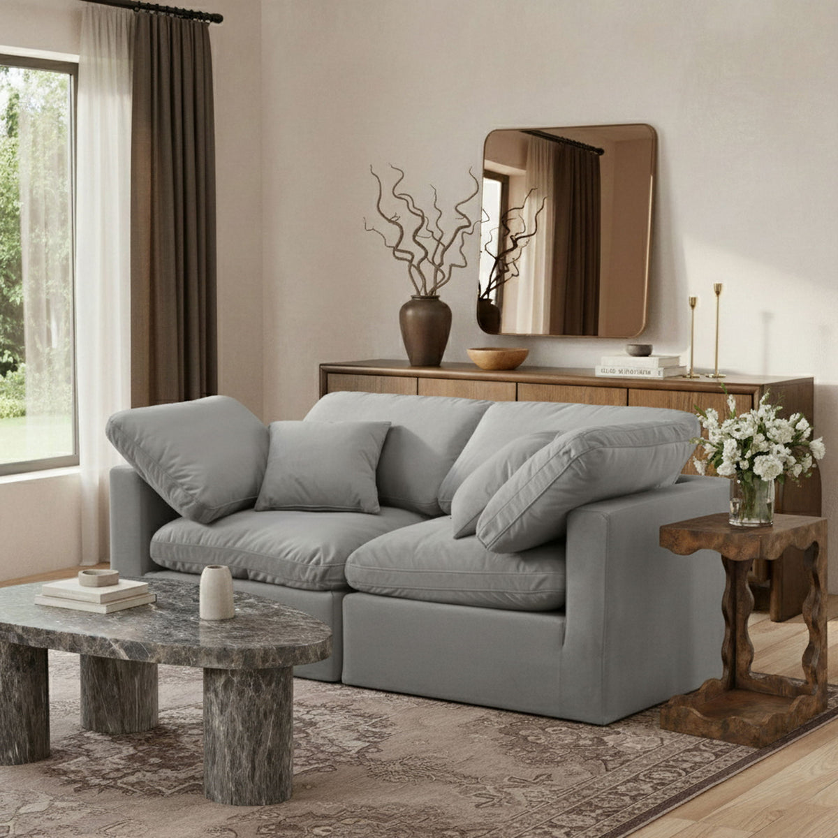 Indulge - Velvet 2 Seat Modular Sofa