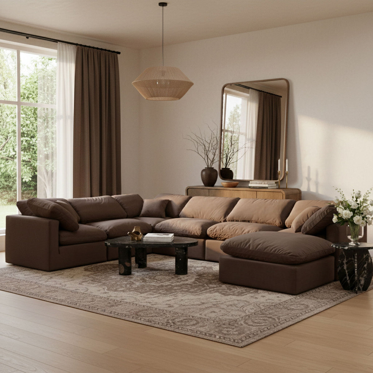 Indulge - Velvet 7 Piece Modular Sectional