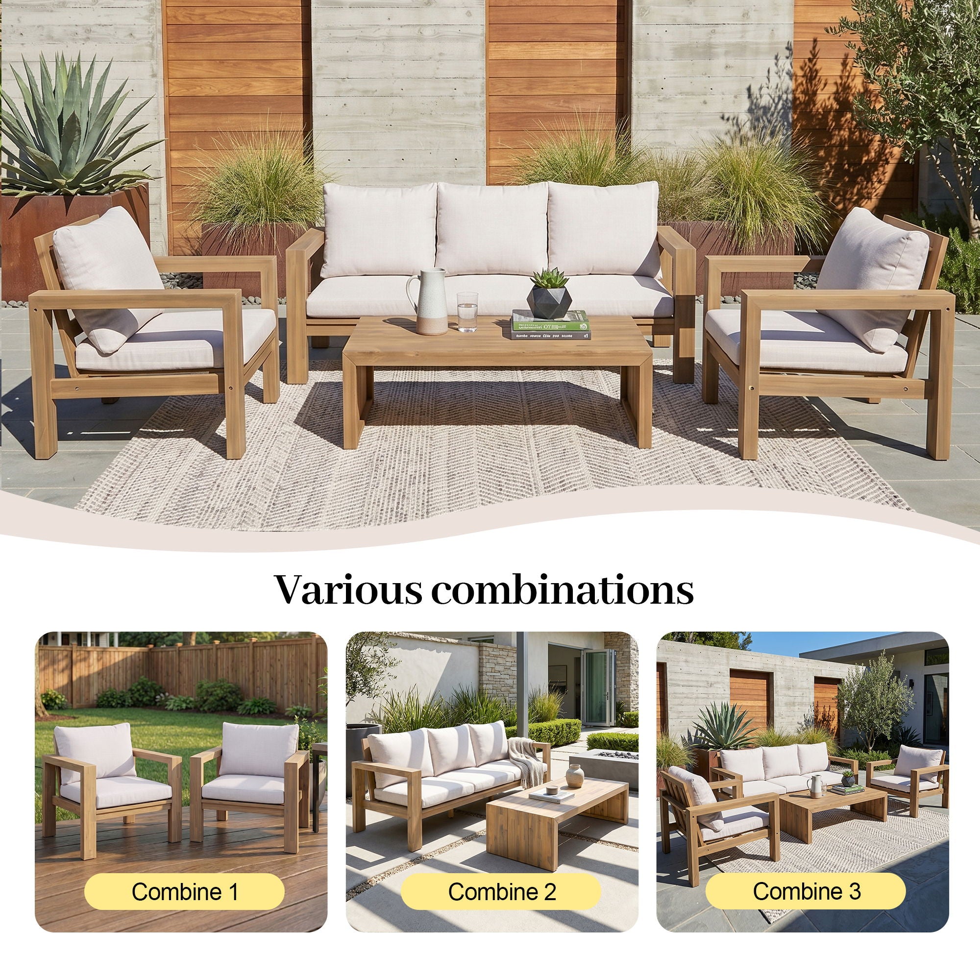 4 Piece Patio Sofa Set