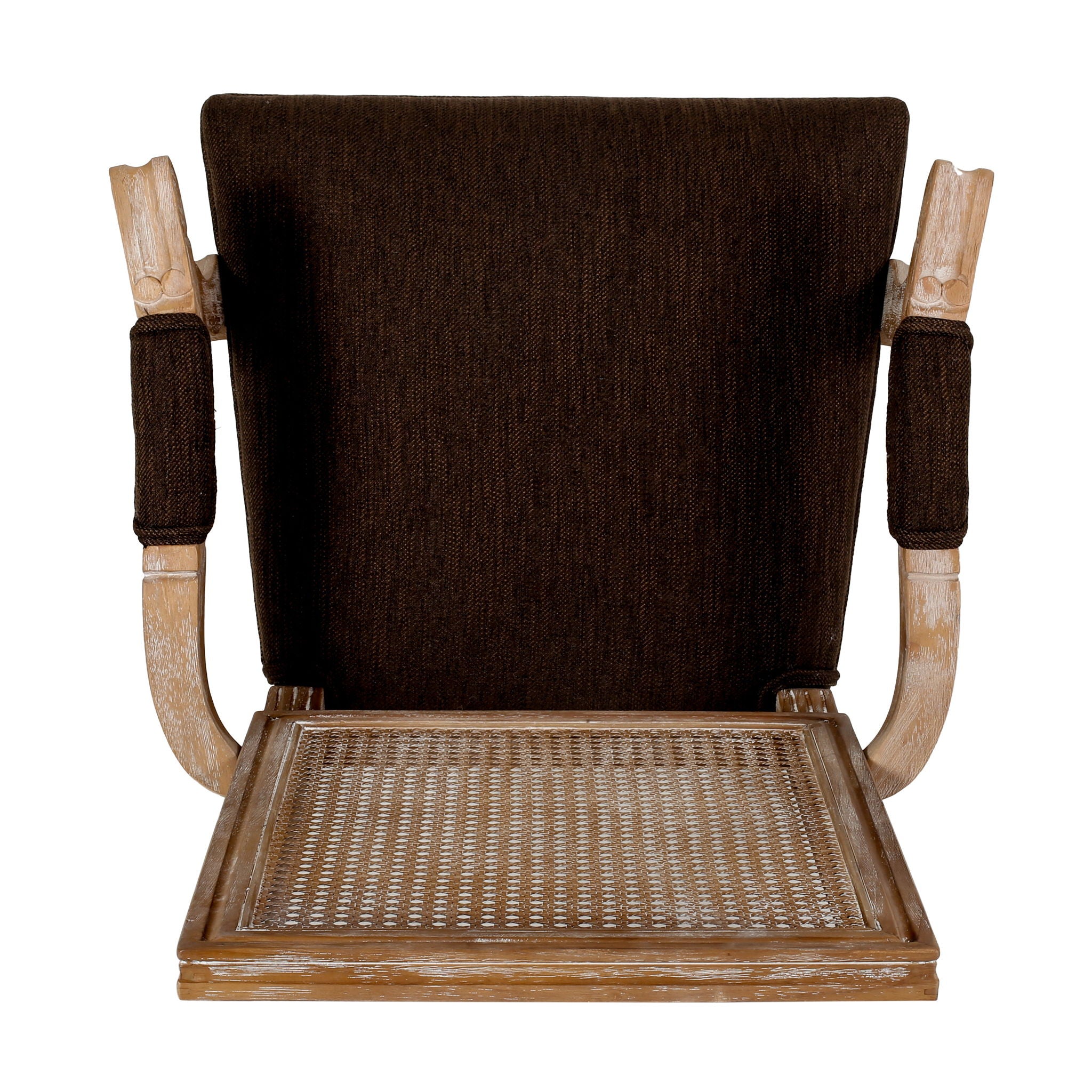 Upholstered Dining Chair With Cane Backrest