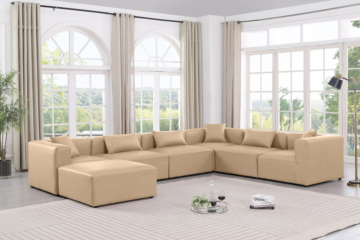 Cube - 7 Piece Modular Sectional - Tan