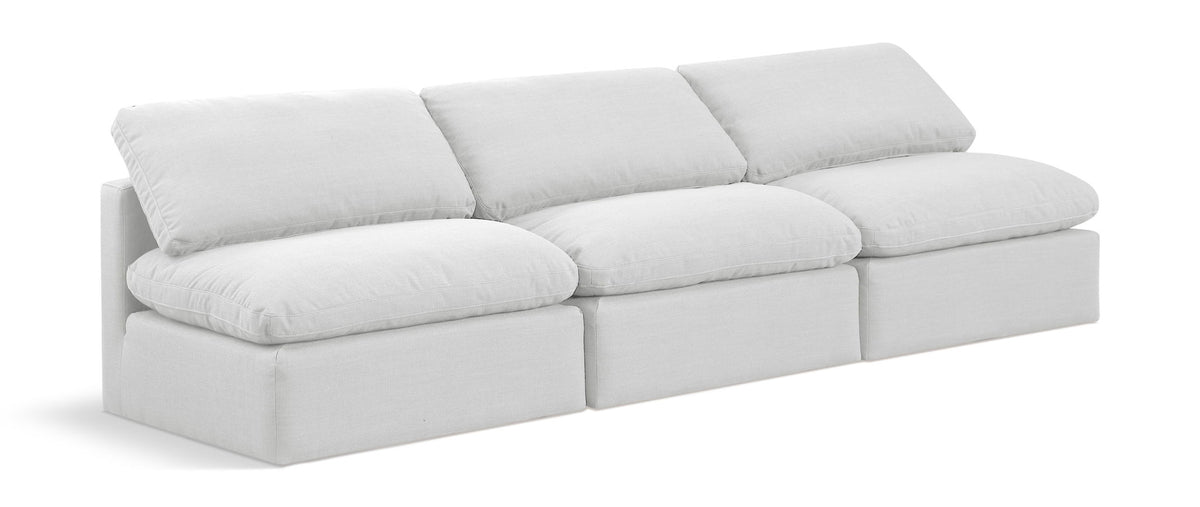 Indulge - Linen 3 Piece Modular Armless Sofa - White