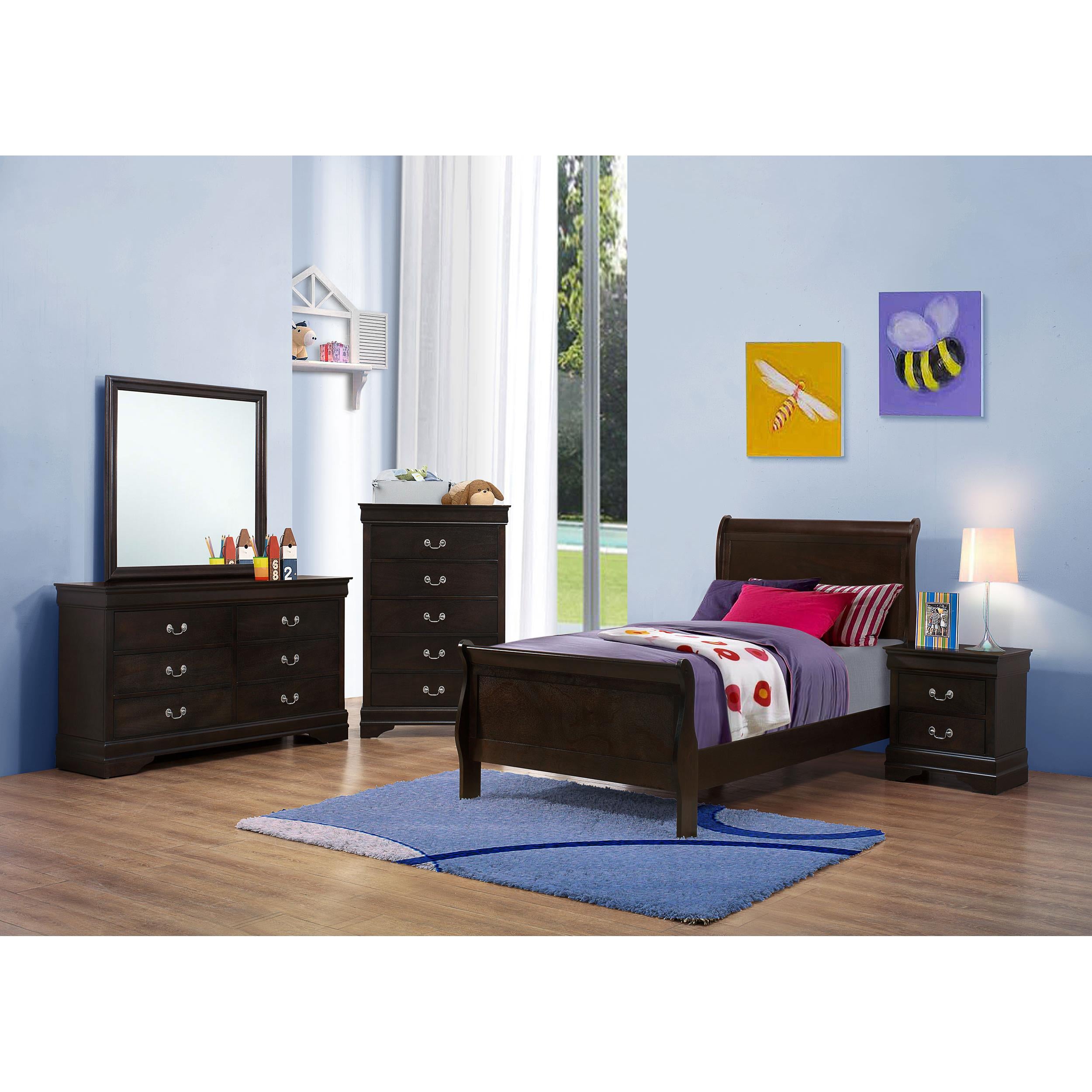 Diamond Modern Furniture COA Louis Philippe Twin Sleigh Bed 202411T IMAGE 7