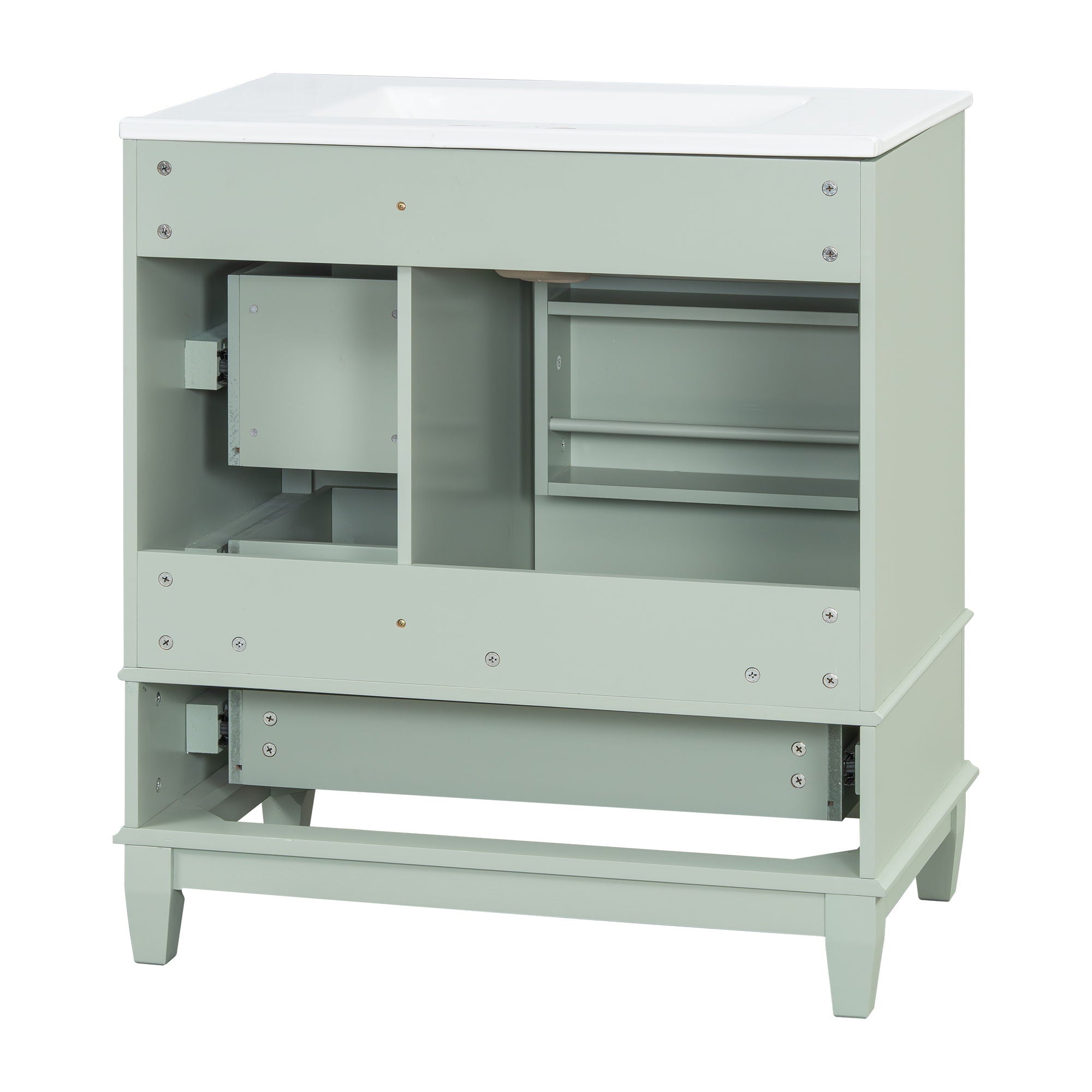 Freestanding Bathroom Vanity With Sink, Soft Close Door, 3 Drawers