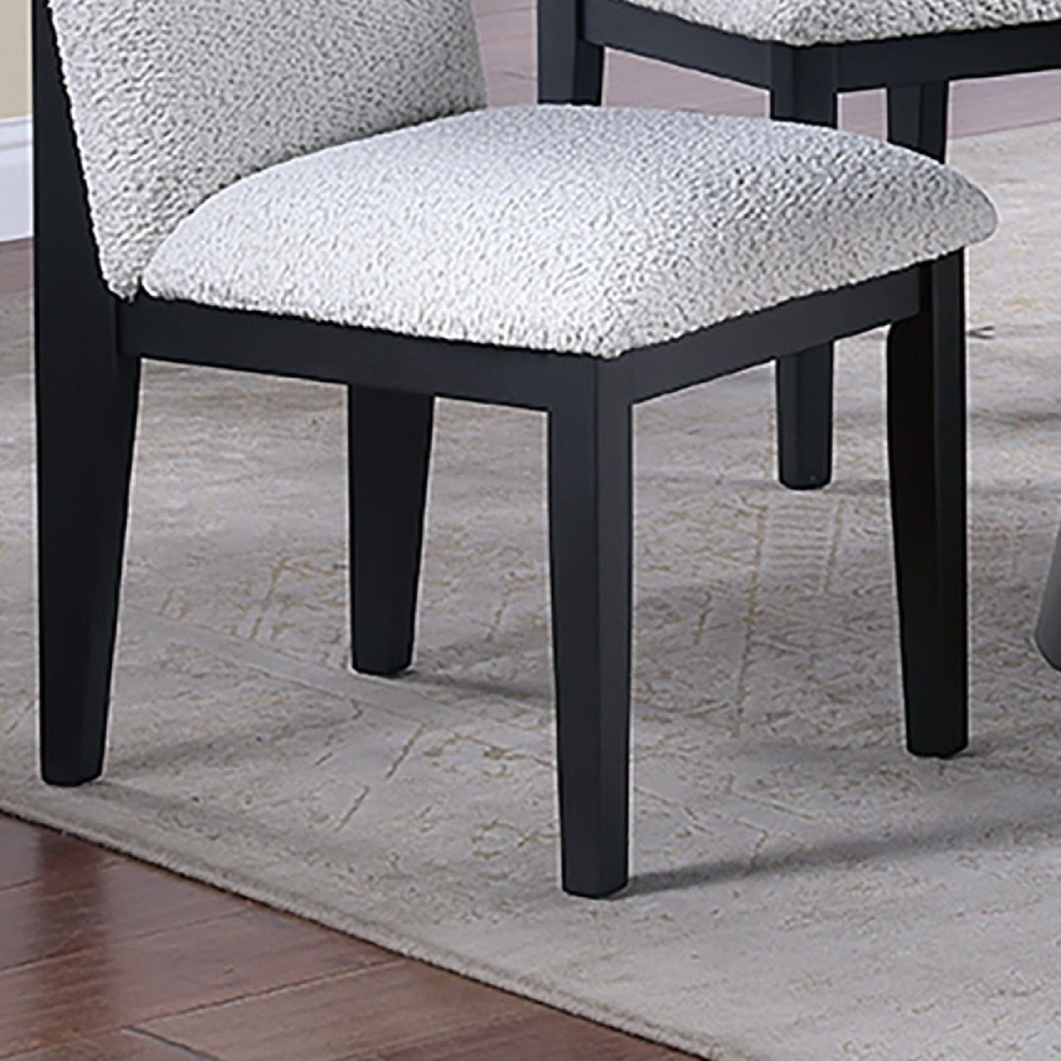 5 Piece Round Dining Set With With Chairs - Black / White
