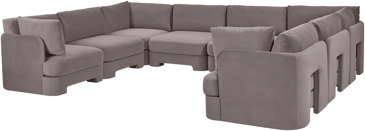 Hammond - Velvet Performance Fabric Upholstered 8 Piece U-Shaped Sectional
