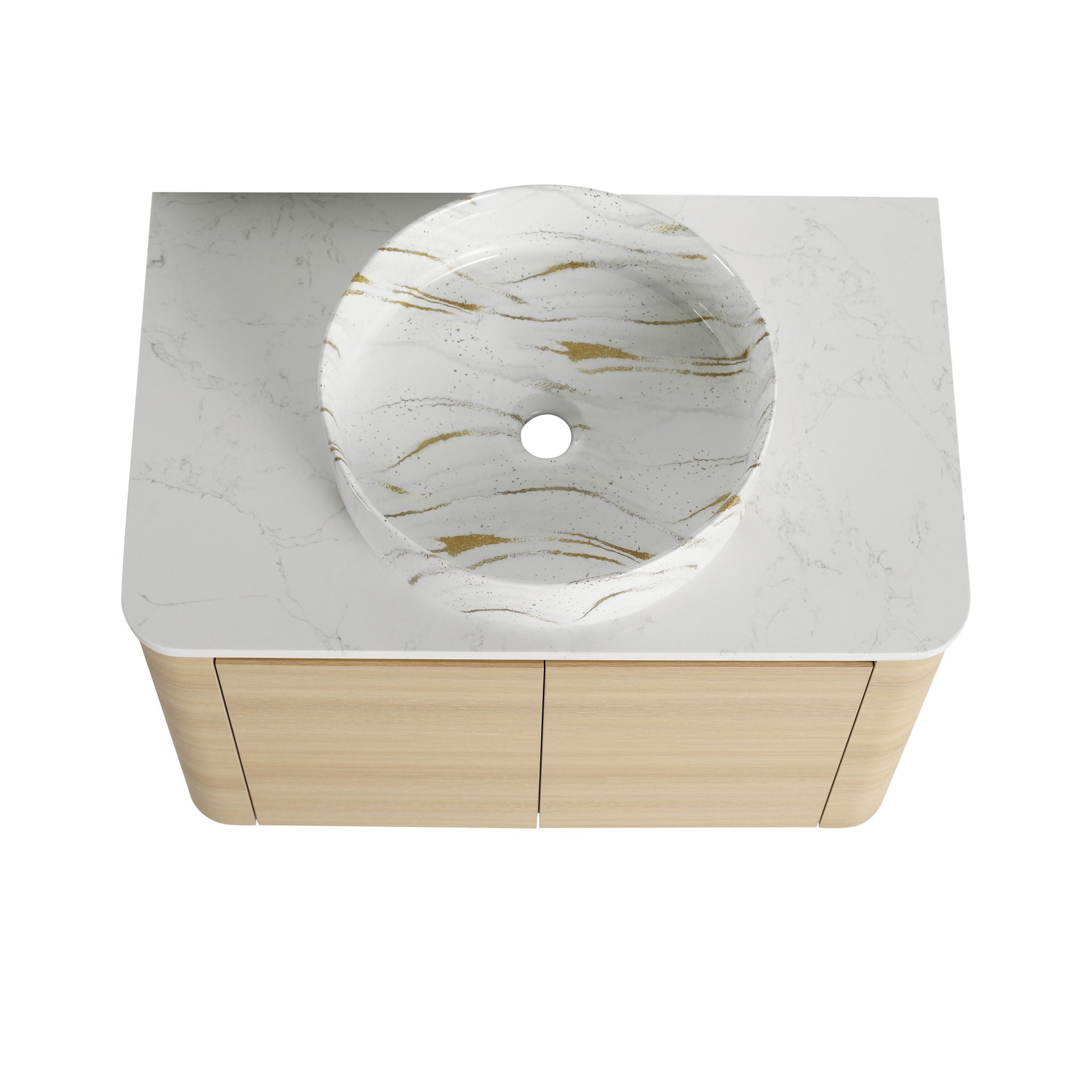 Mounted Bathroom Vanity & Art Sink, Soft Close Door