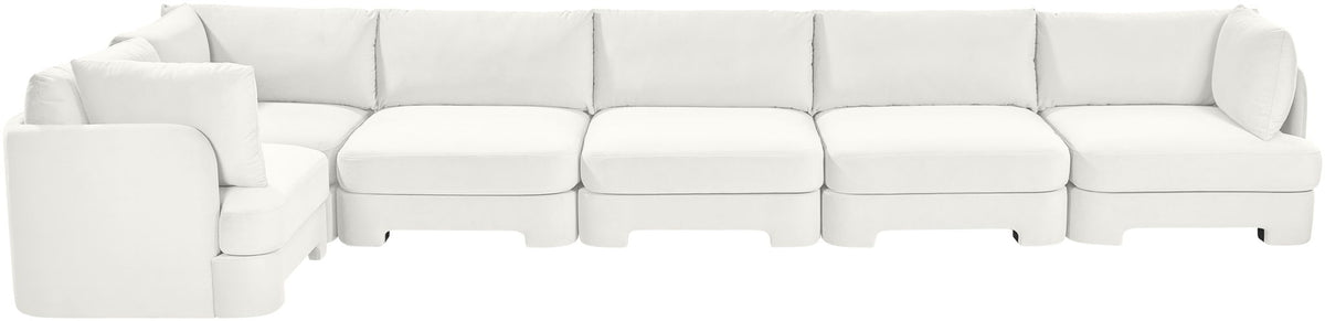Hammond - Velvet Performance Fabric Upholstered 6 Piece L-Shaped Sectional