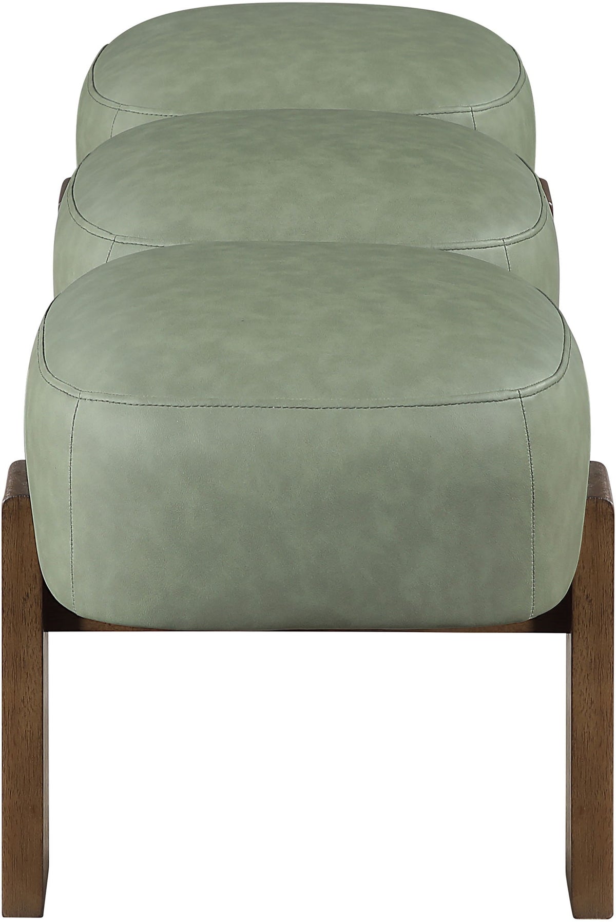 Woodcrest - Vegan Leather Upholstered Bench - Painted Brown Walnut Base