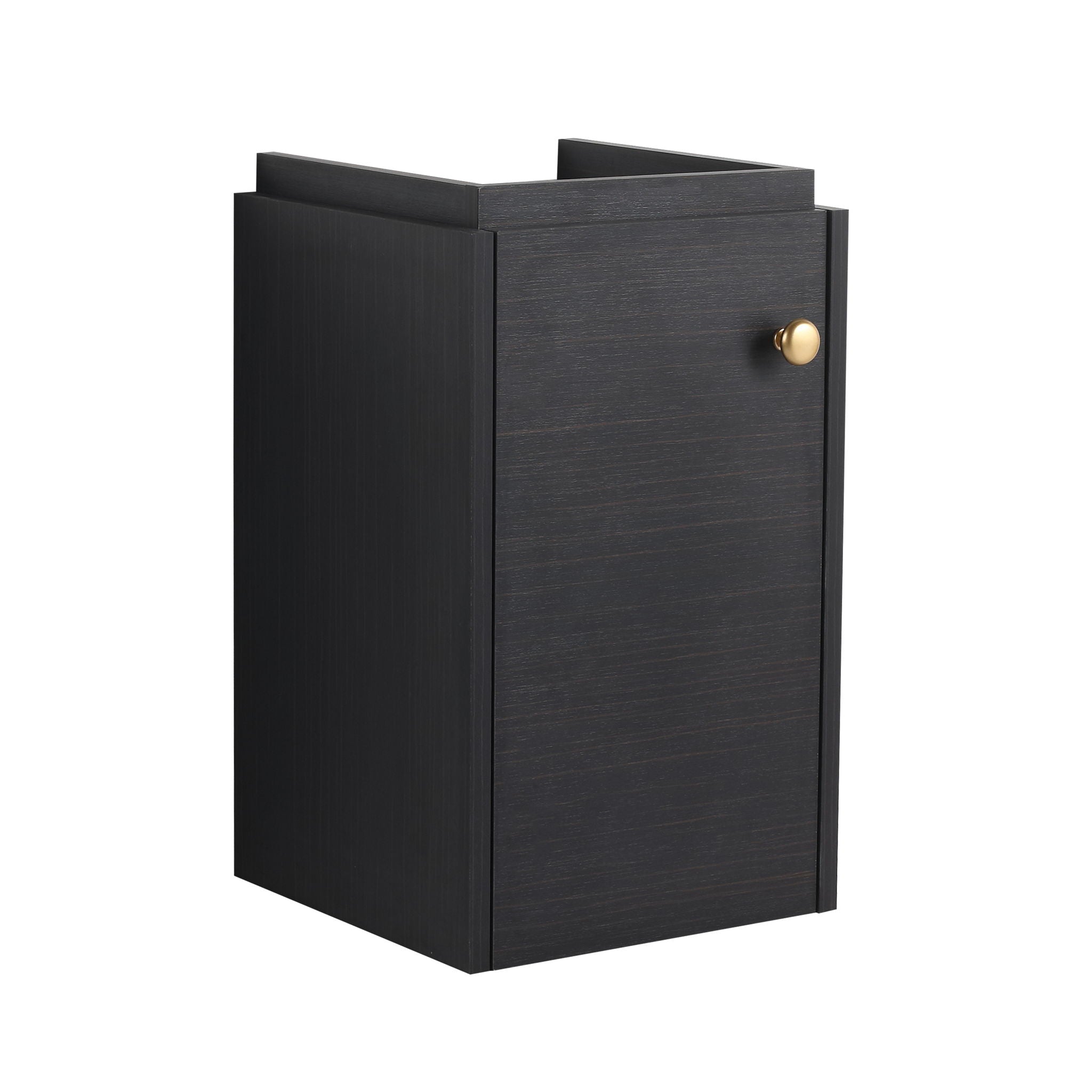 Compact Bathroom Vanity With Sink, Soft Close Door - Black Chestnut