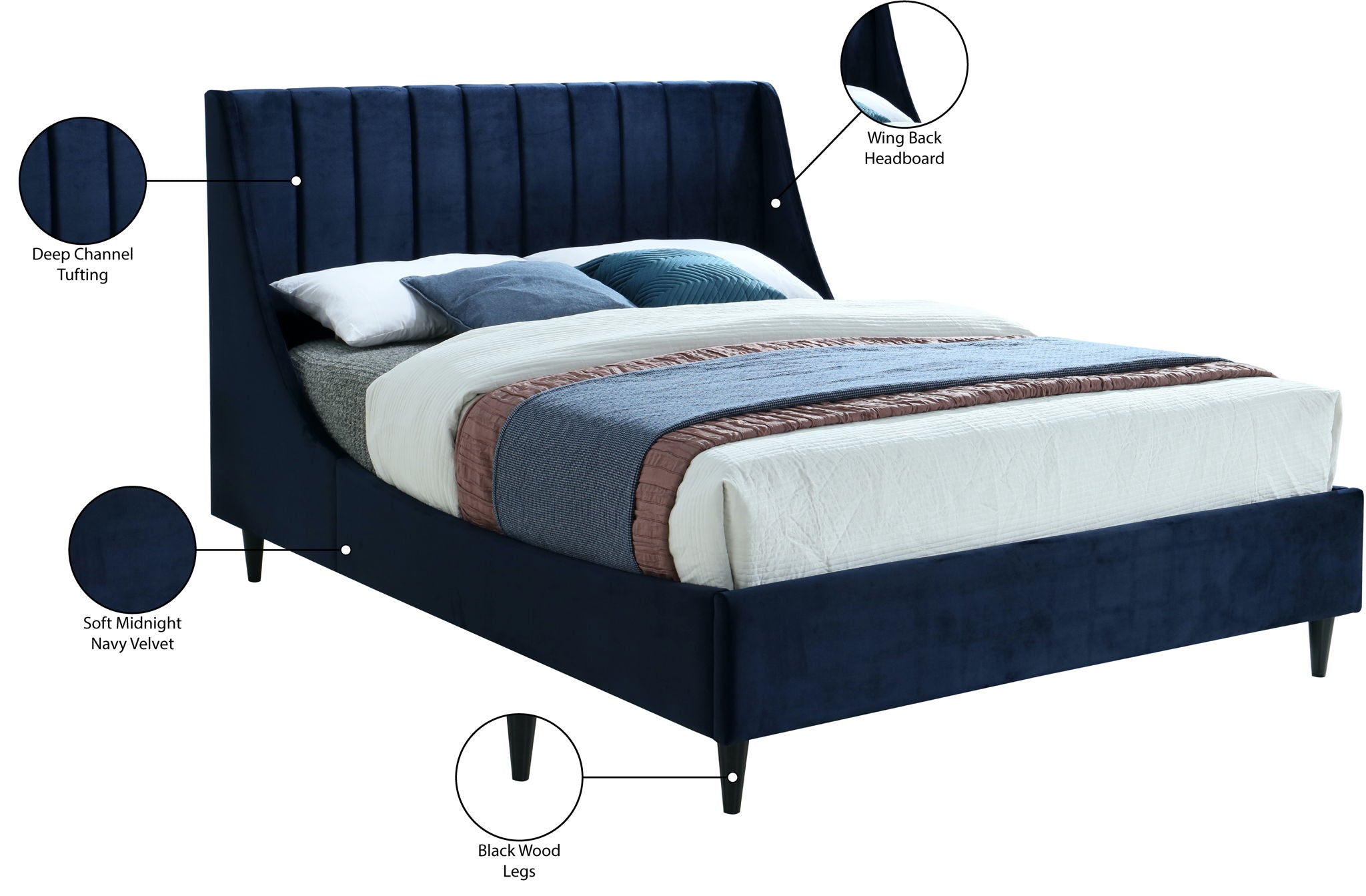 Eva - Velvet Bed