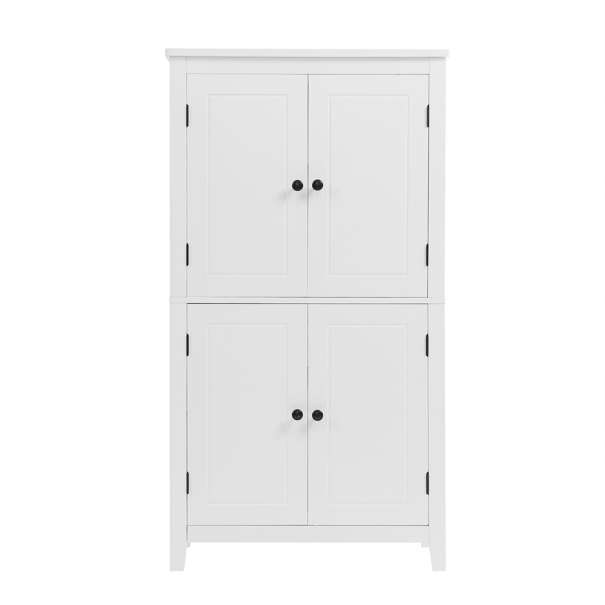 Elegant Bathroom Floor Storage Cabinet With 4 Doors, Adjustable Shelves