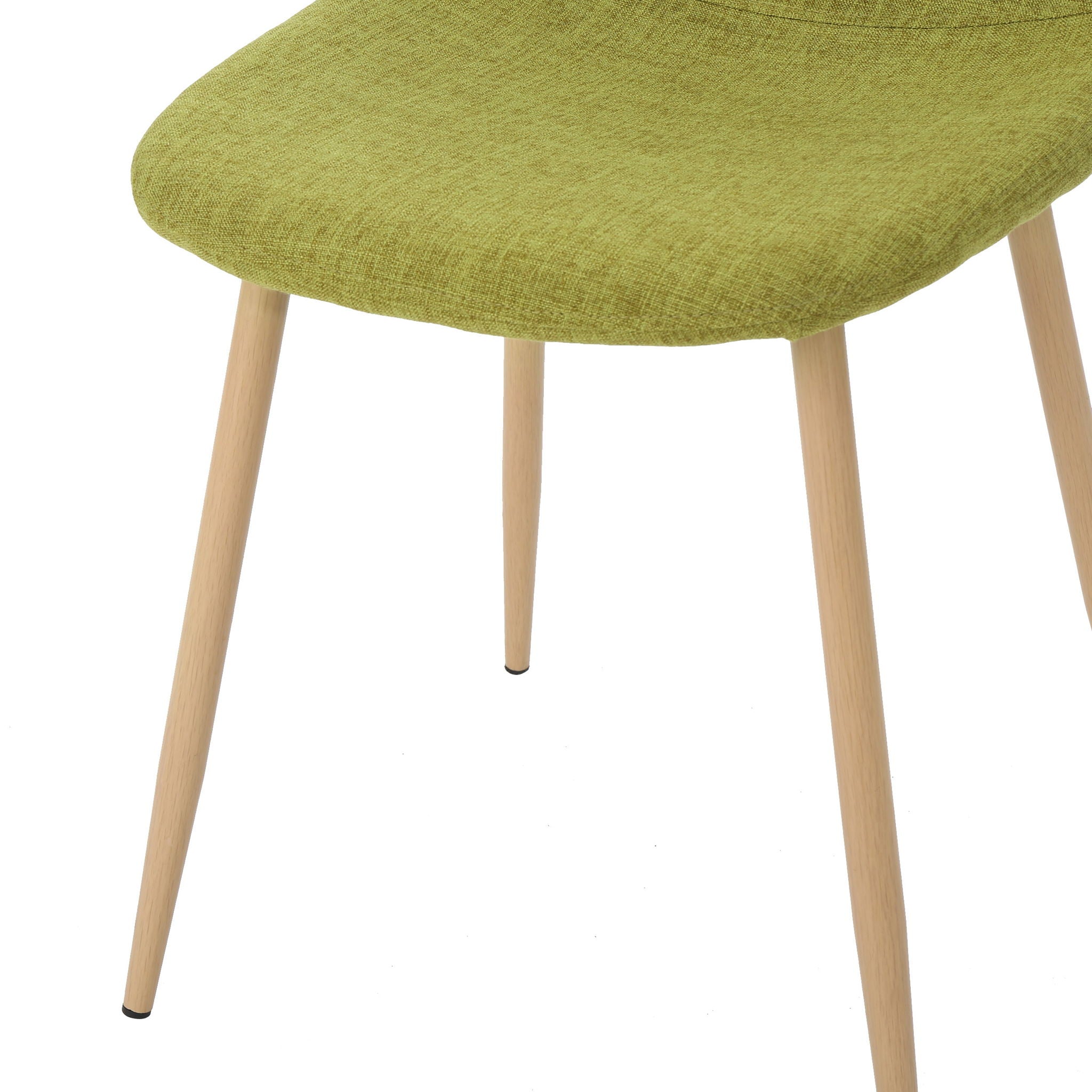 Contemporary Dining Chair Set With Upholstered Fabric And Iron Legs - Green / Light Brown