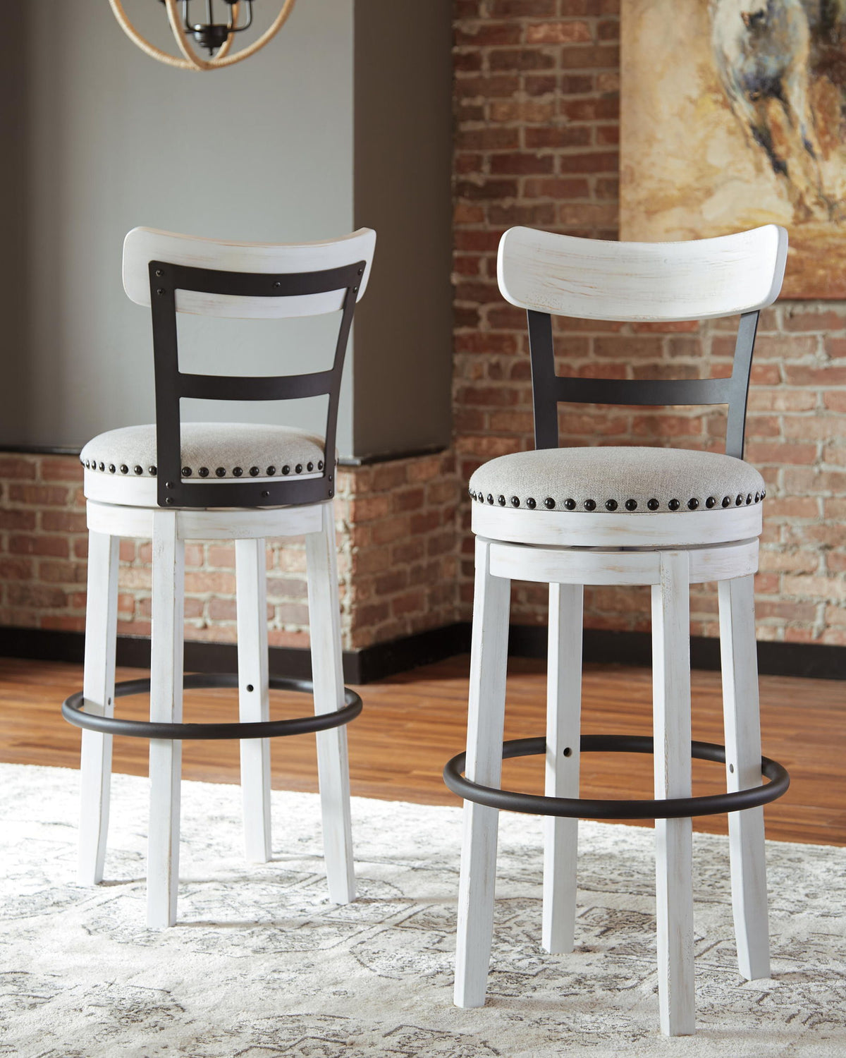 Valebeck - Tall Upholstered Swivel Barstool