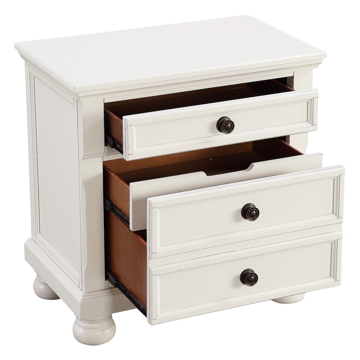 St. Simon - Nightstand With Hidden Drawer - White