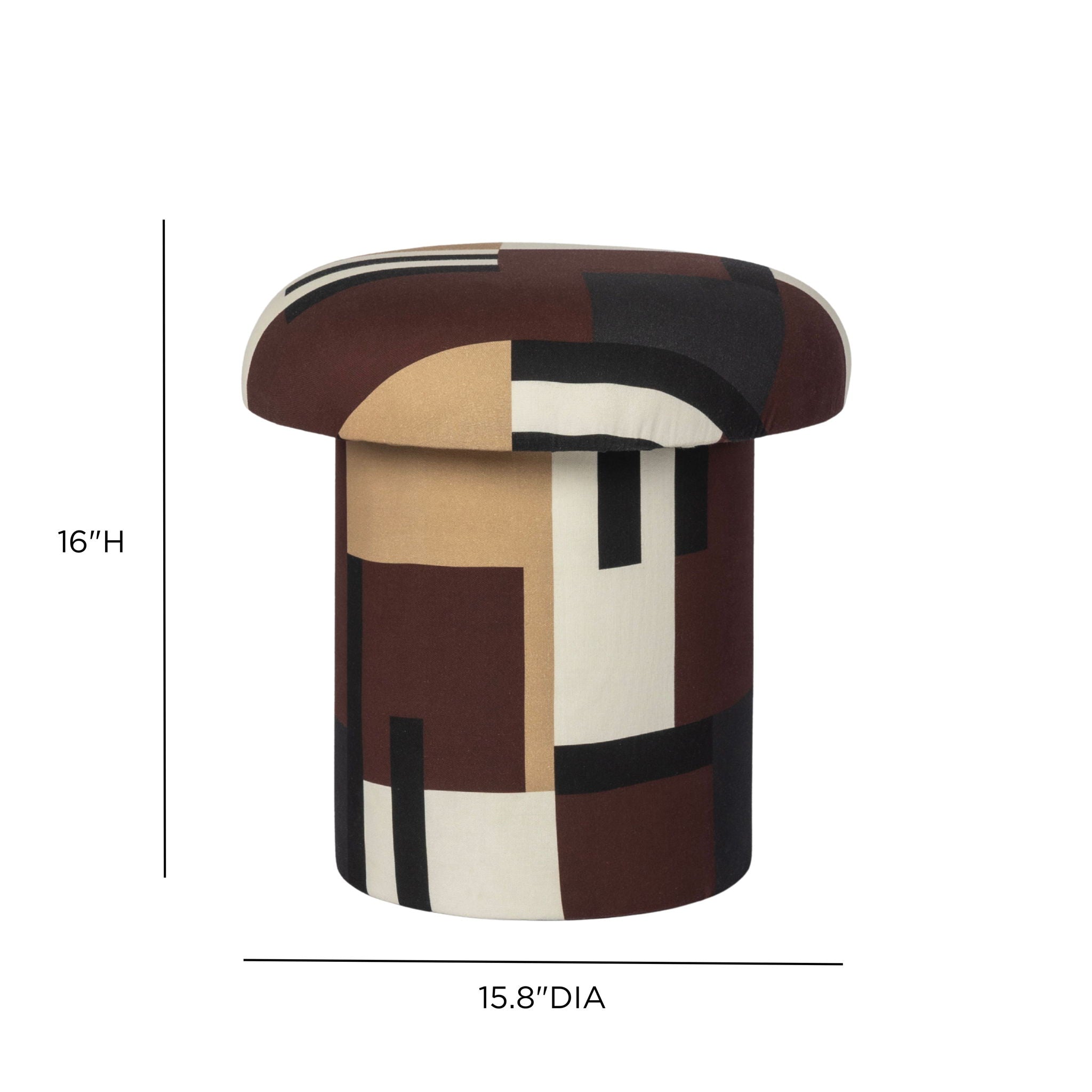 Lucy - Abstract Print Mushroom Stool