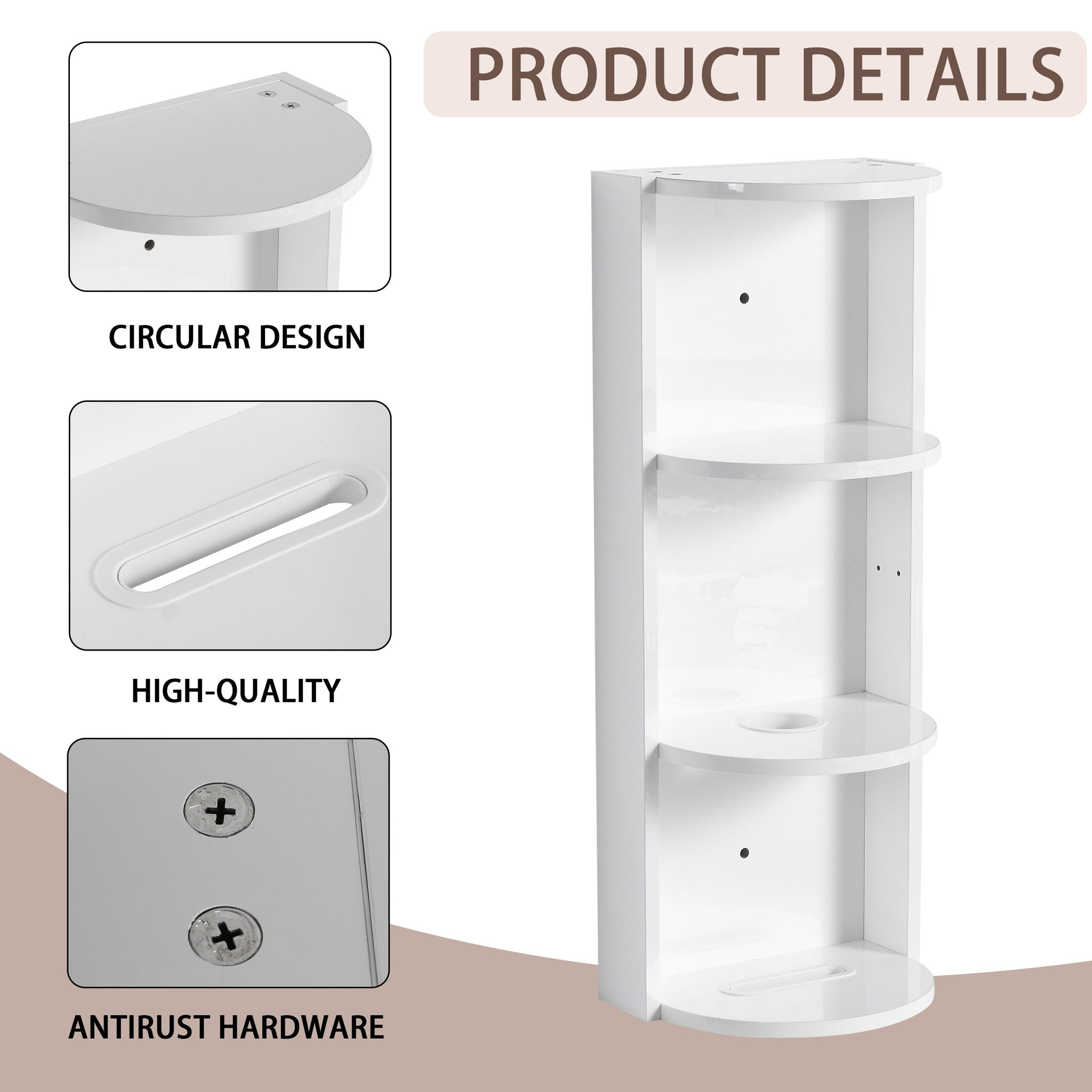 Wall Mounted Bathroom Vanity With Sink And Storage Rack, Soft Close Doors