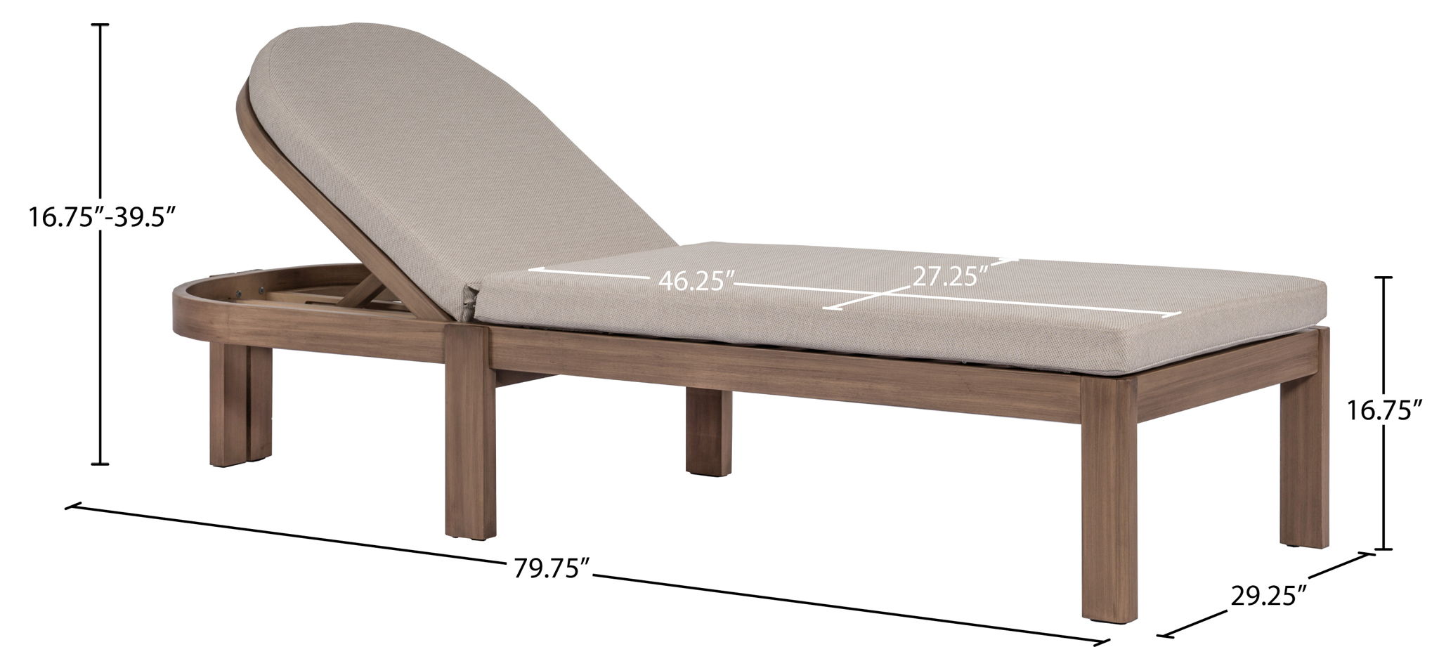 Newport - Water Resistant Fabric Upholstered Outdoor Patio Lounge Chair