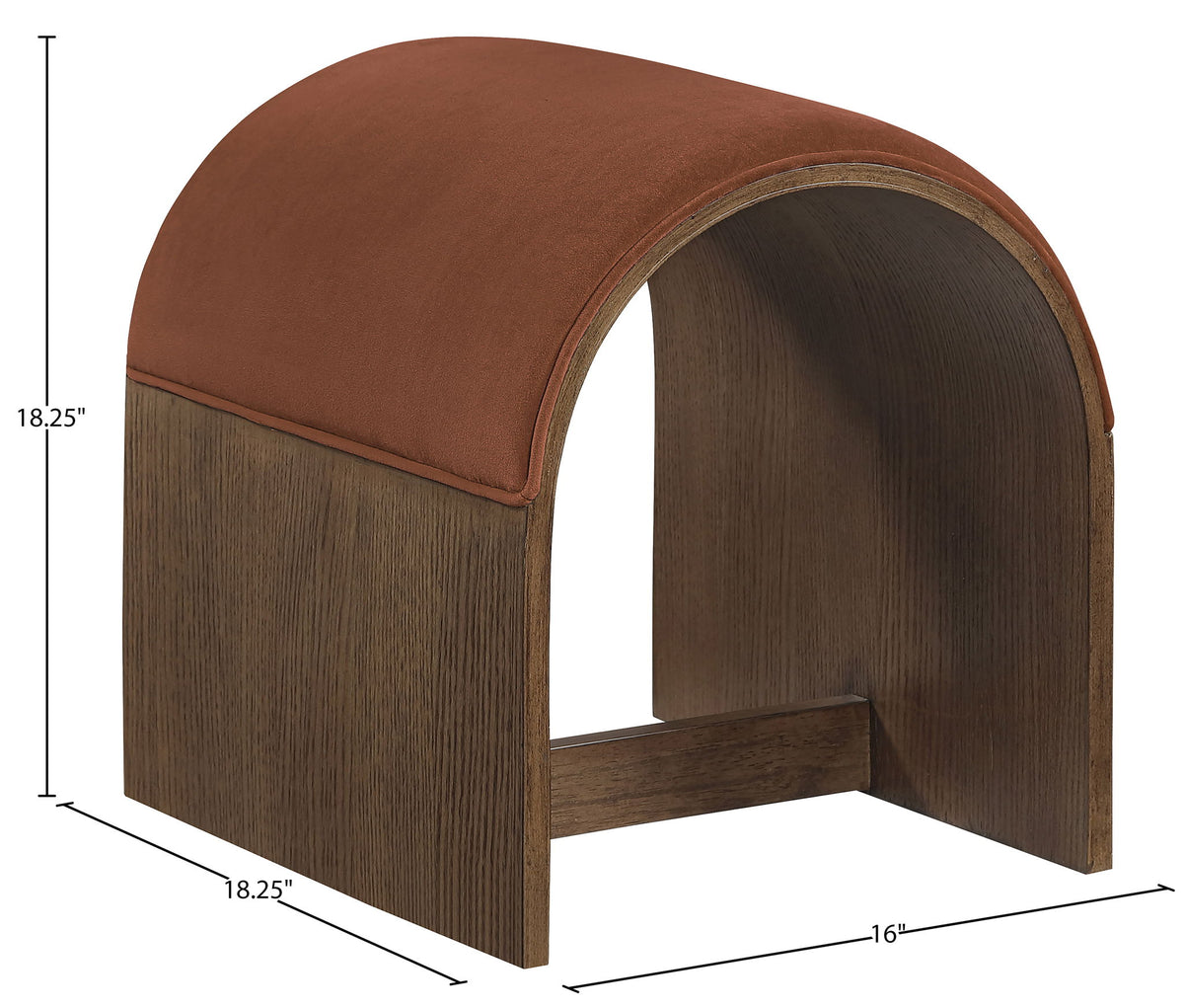 Sable - Velvet Performance Fabric Upholstered Bench