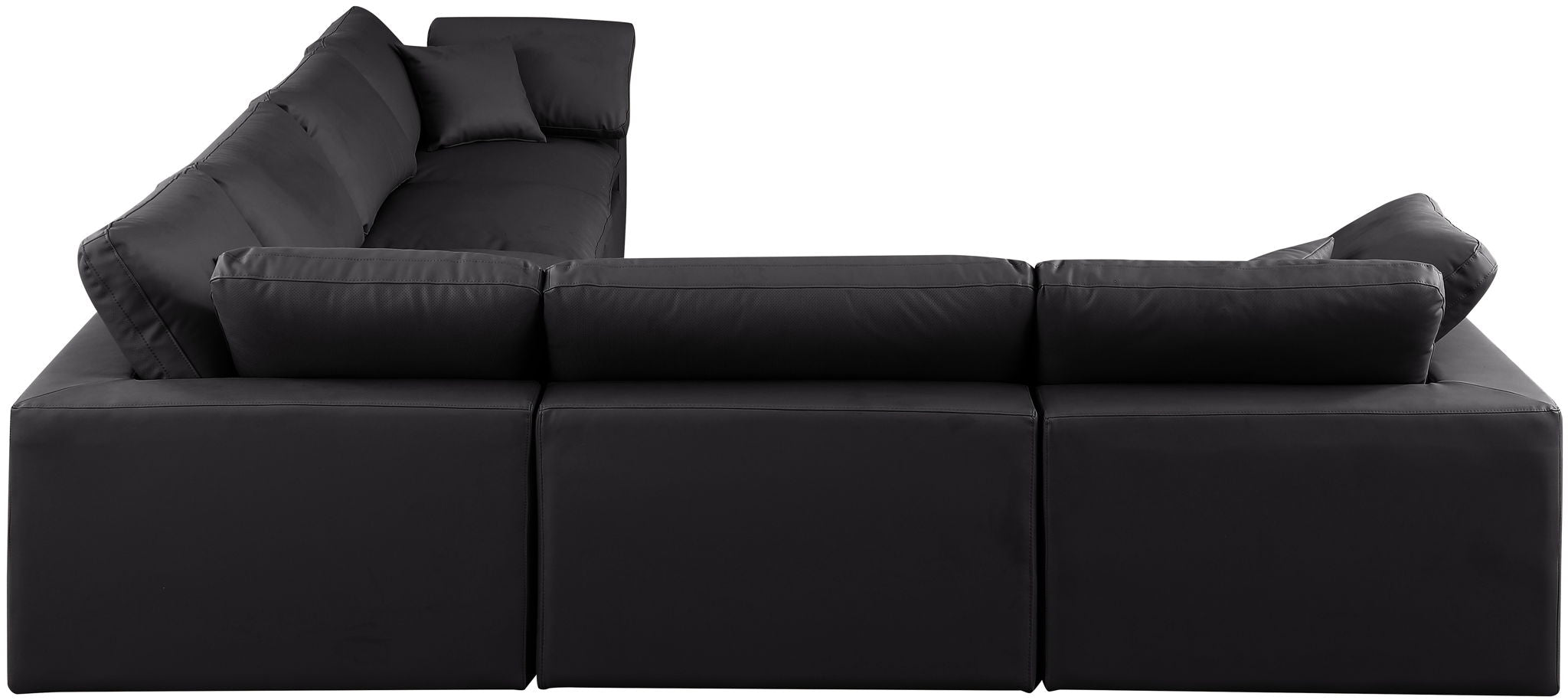 Comfy - 6 Piece Faux Leather Modular Corner Sectional