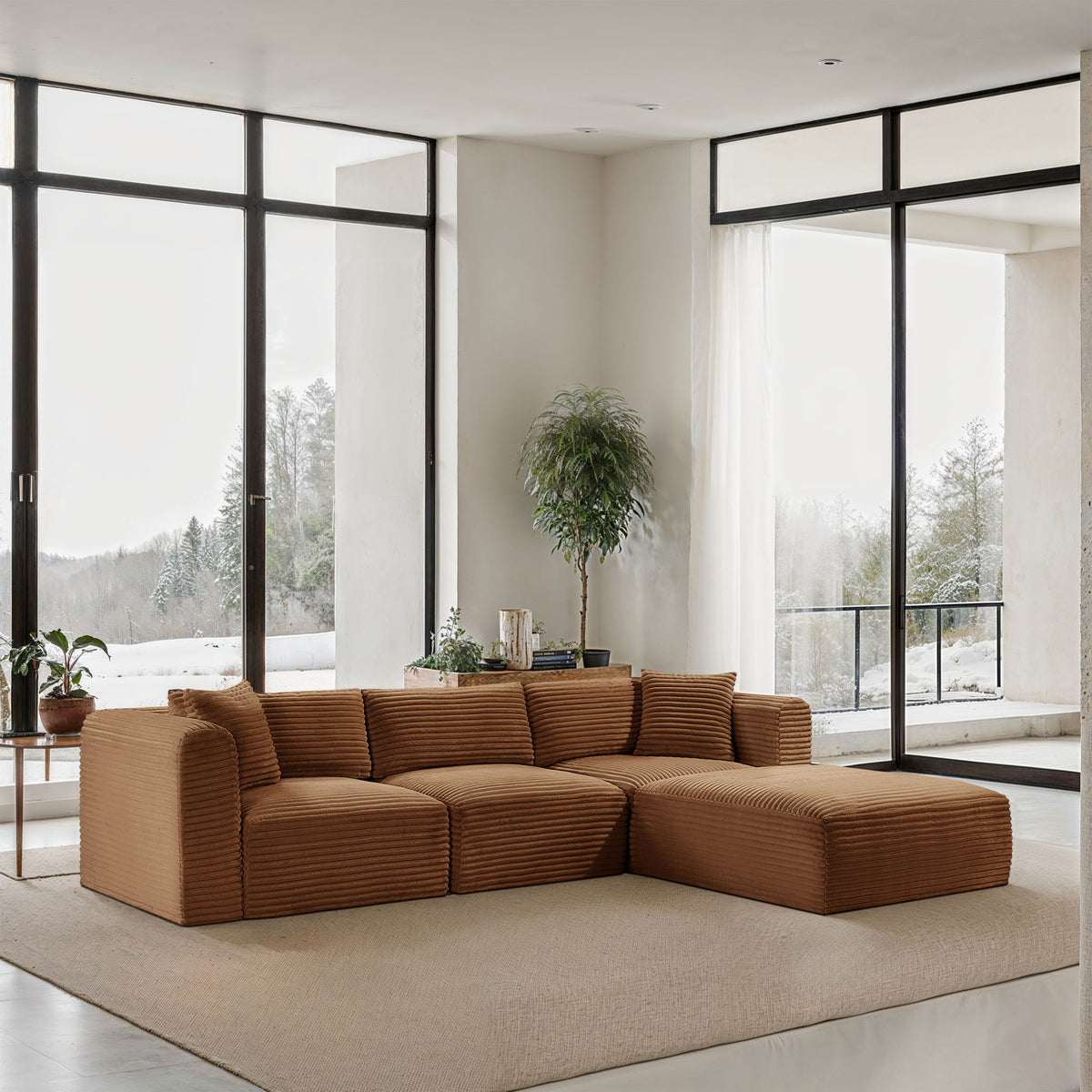 Shaggy - Fabric 4 Piece Modular Sectional