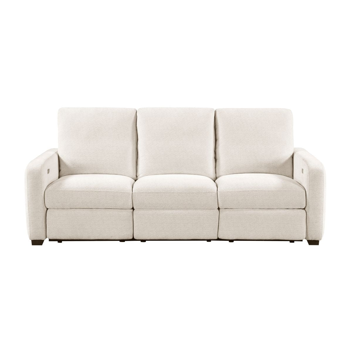 Vera - Power Double Reclining Sofa With USB Charging Ports - Beige