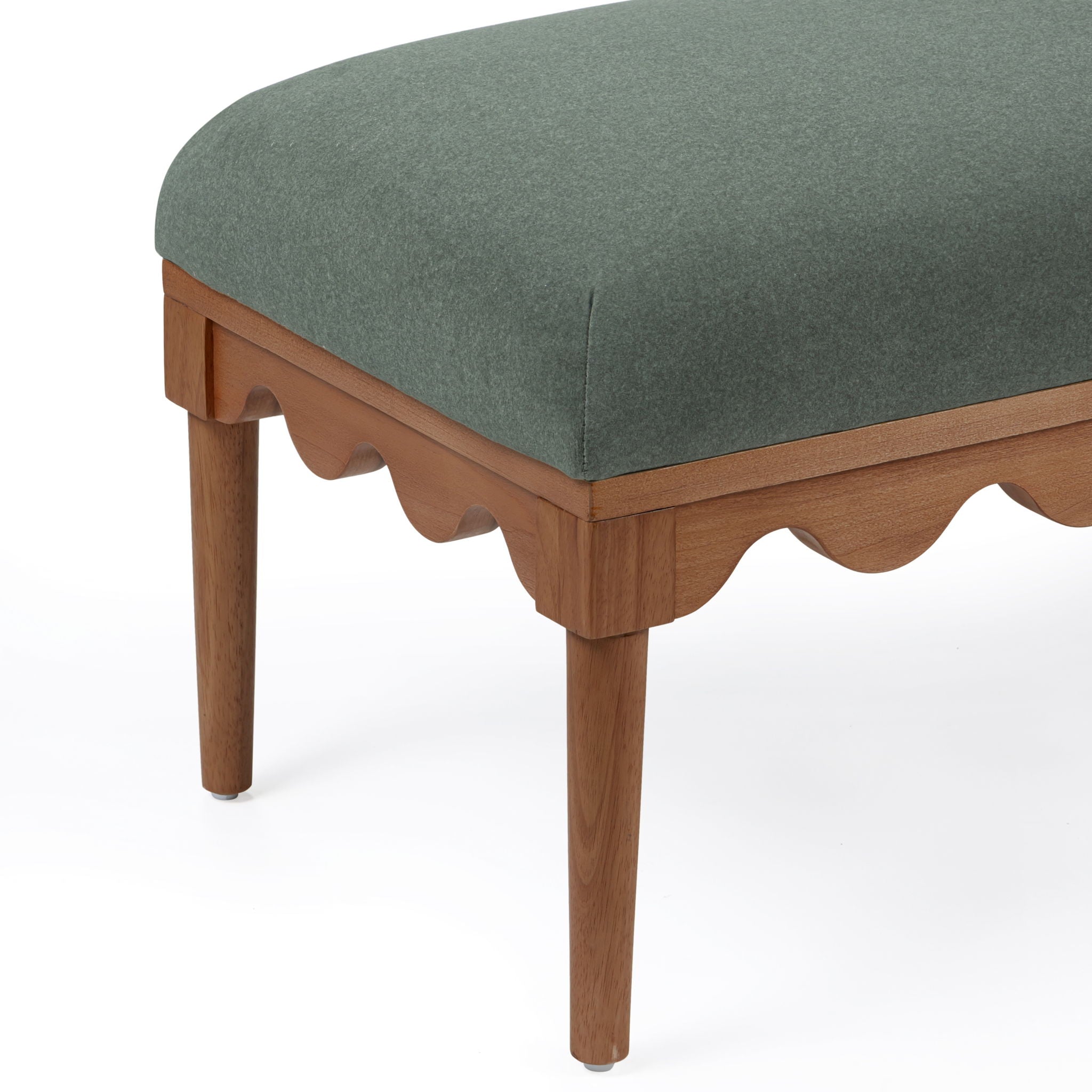 Oodle - Vegan Mohair Bench, Walnut Legs