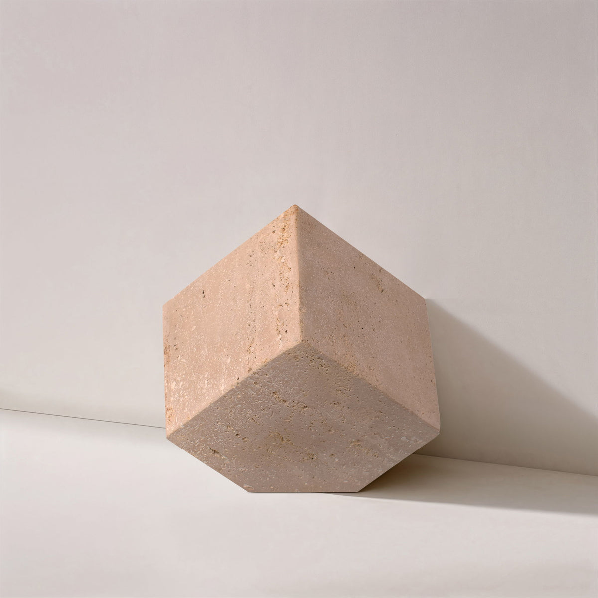 Block - Travertine Decorative Cube - Natural