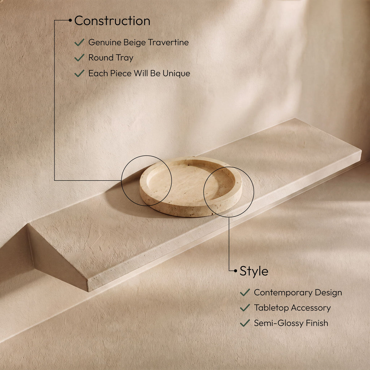 Dimitri - Travertine Tray