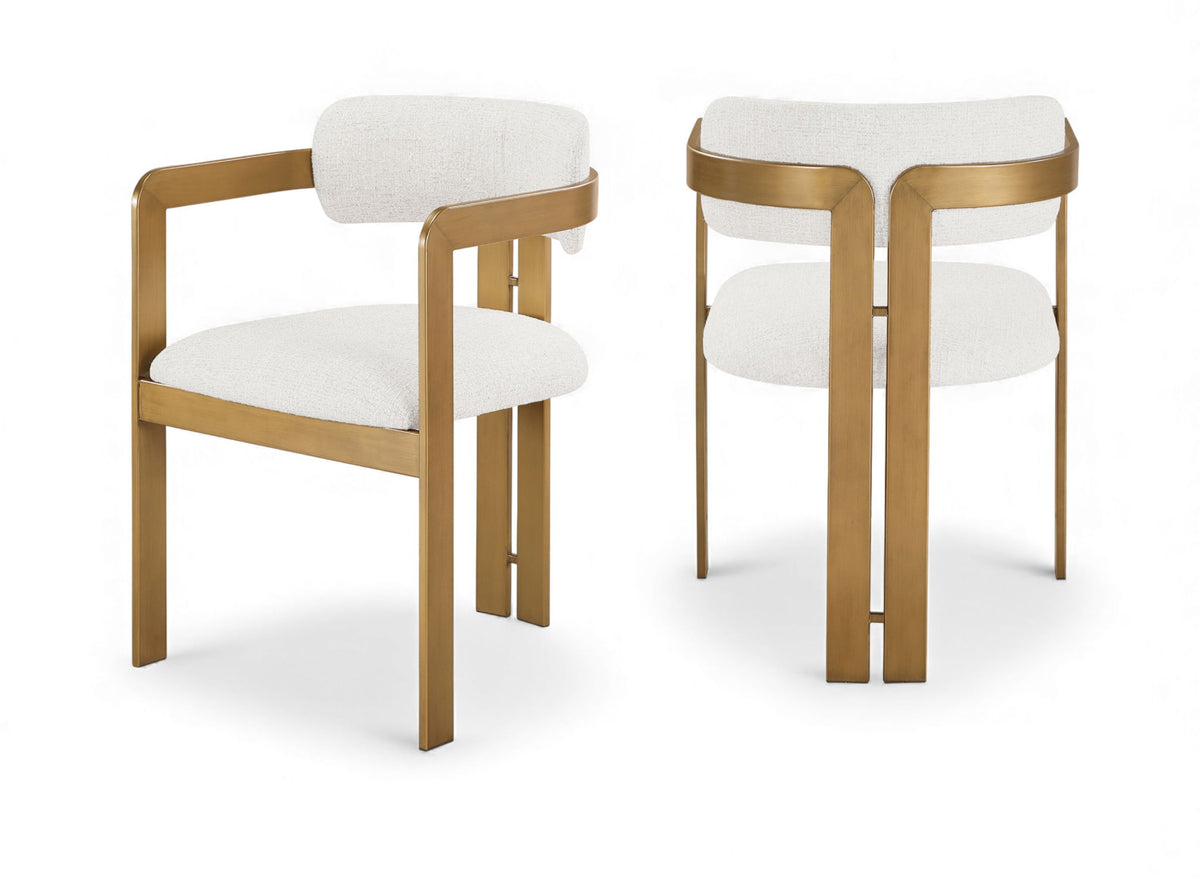 Aurum - Linen Textured Fabric Upholstered Dining Chair (Set of 2)