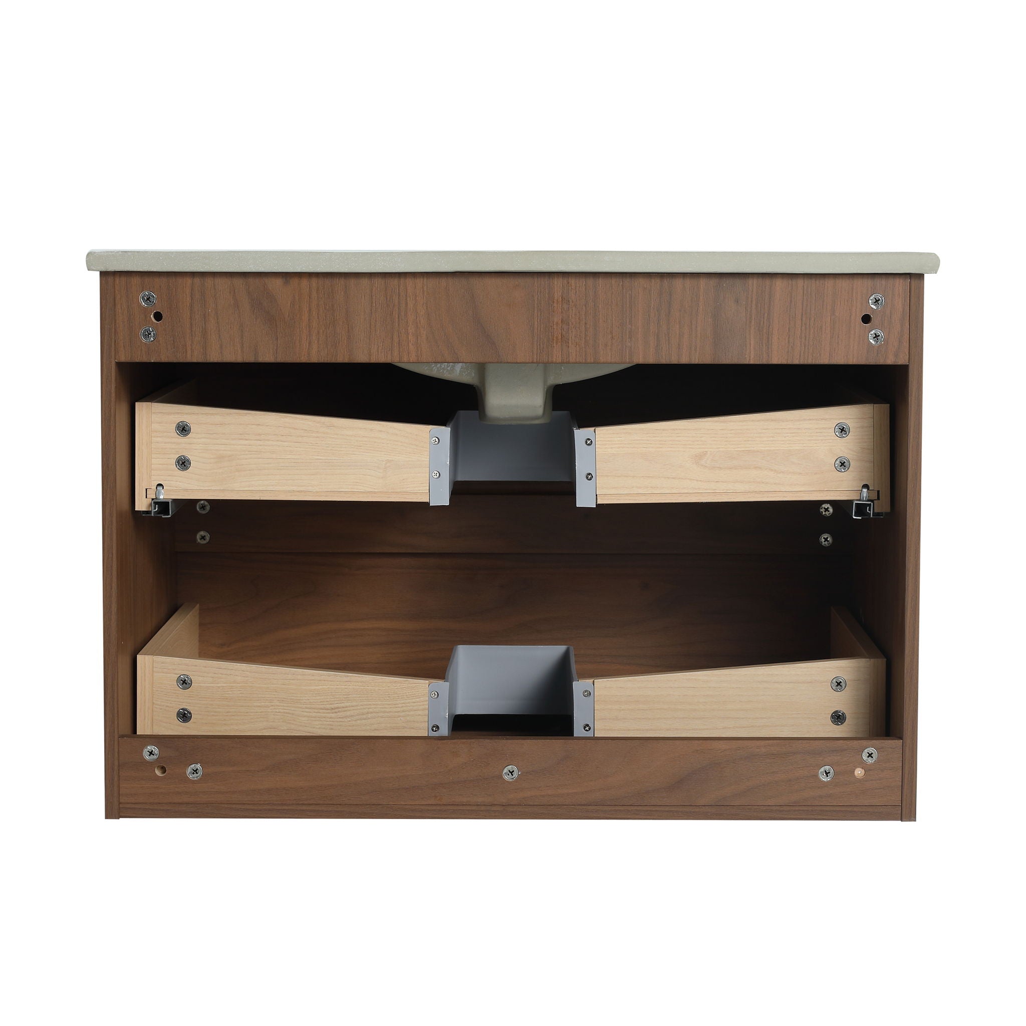 Wall Mounted Bathroom Vanity & Sink, 2 Soft Close Drawers