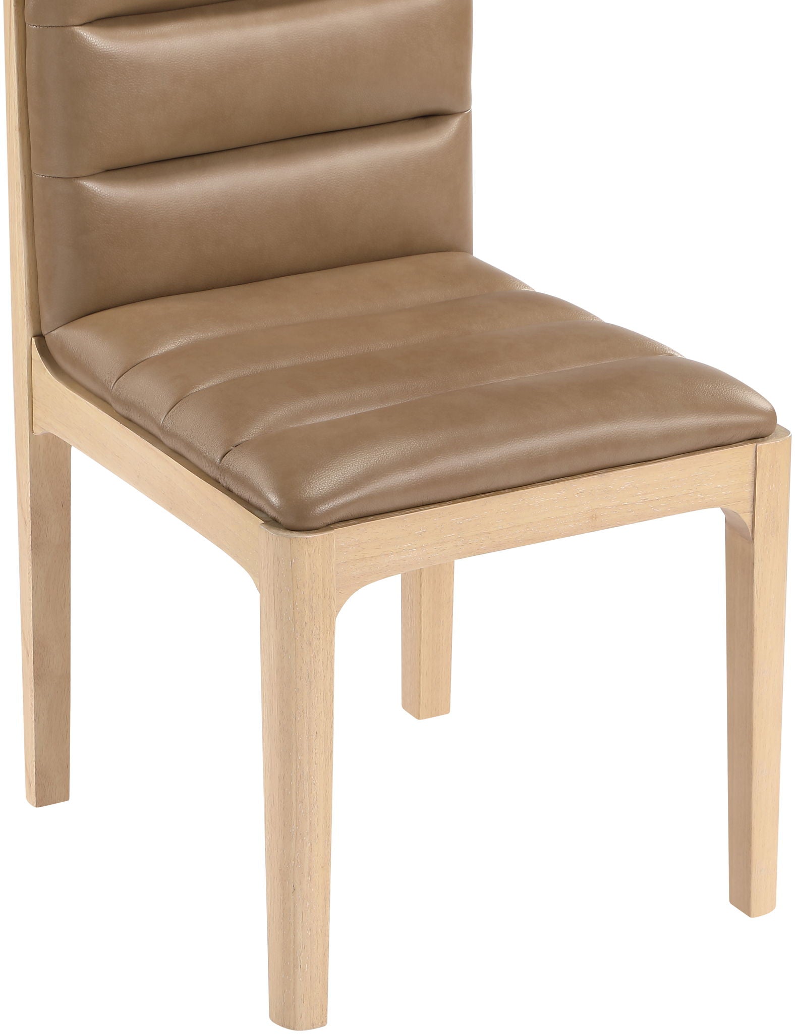 Ellis - Vegan Leather Upholstered Dining Chair (Set of 2) - Tan / Natural