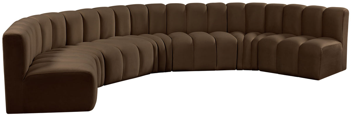Arc - Velvet 7 Piece U-Shaped Modular Sofa
