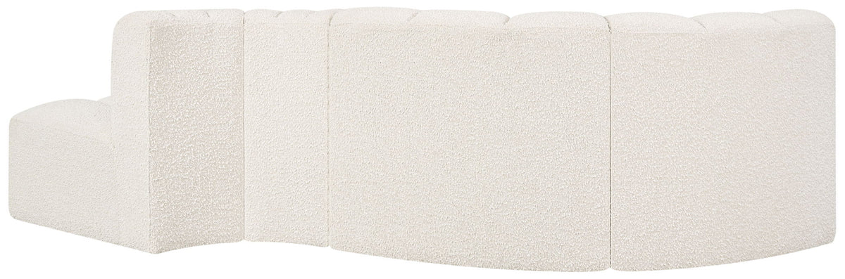Arc - Boucle Fabric 4 Piece L-Shaped Modular Sofa