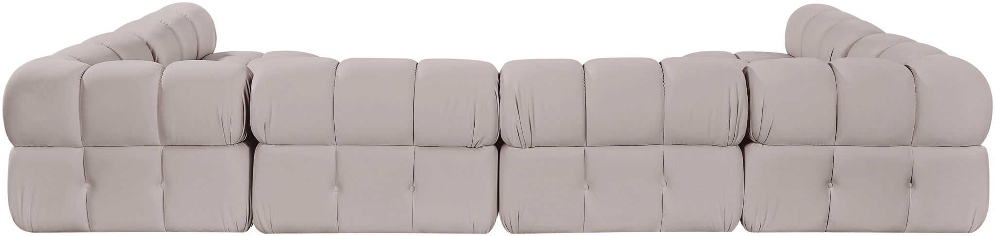 Orin - U-Shaped Velvet 6 Piece Modular Sectional