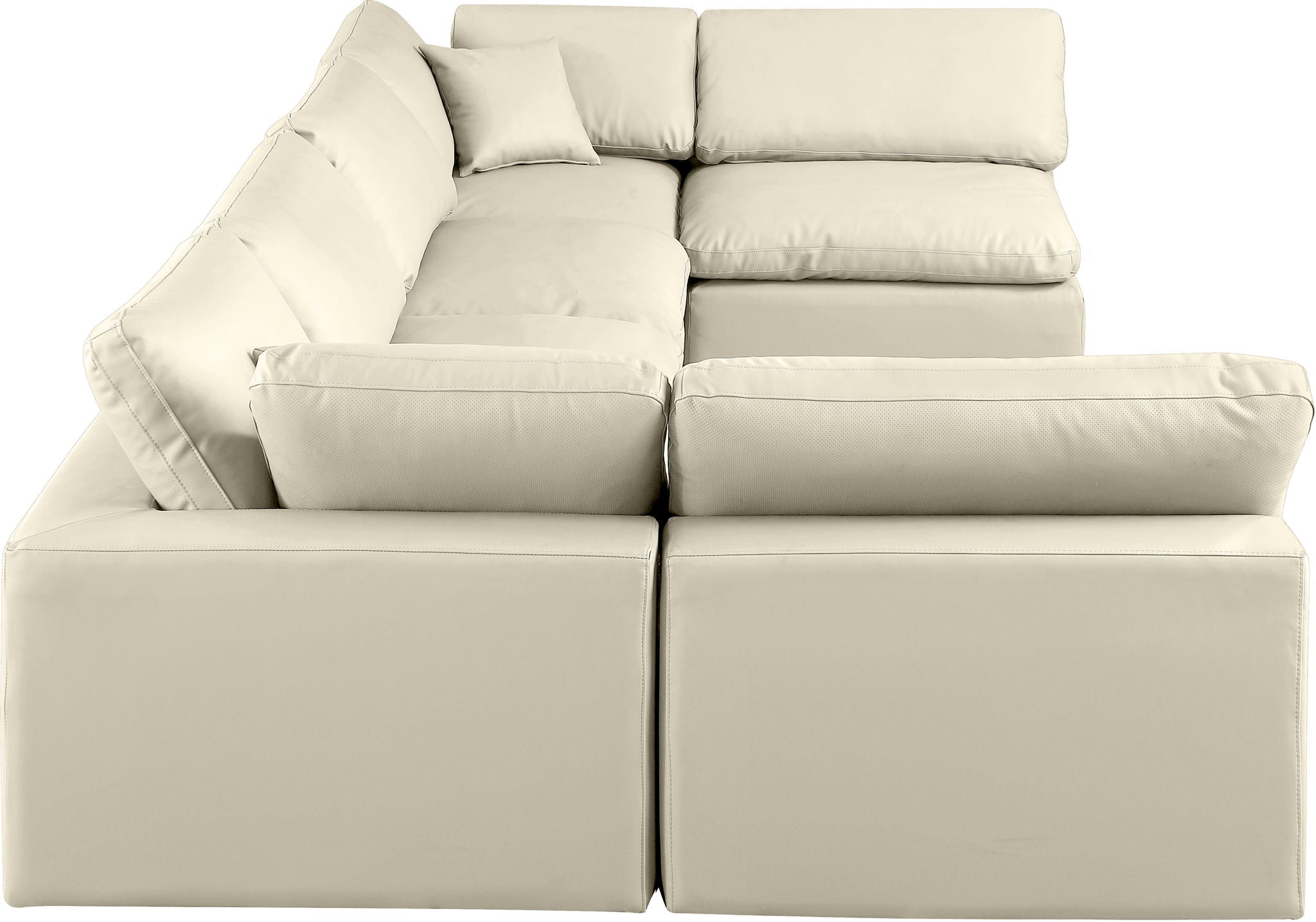 Comfy - 6 Piece Faux Leather Modular Armless Sectional