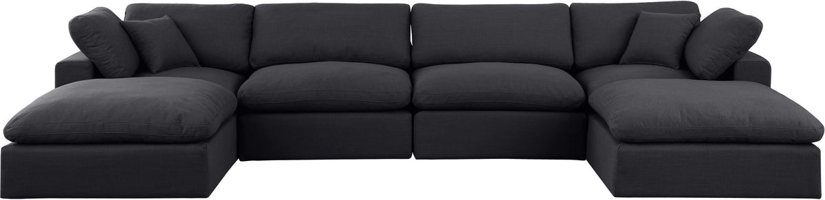 Comfy - 6 Piece Linen Modular Double Chaise Sectional