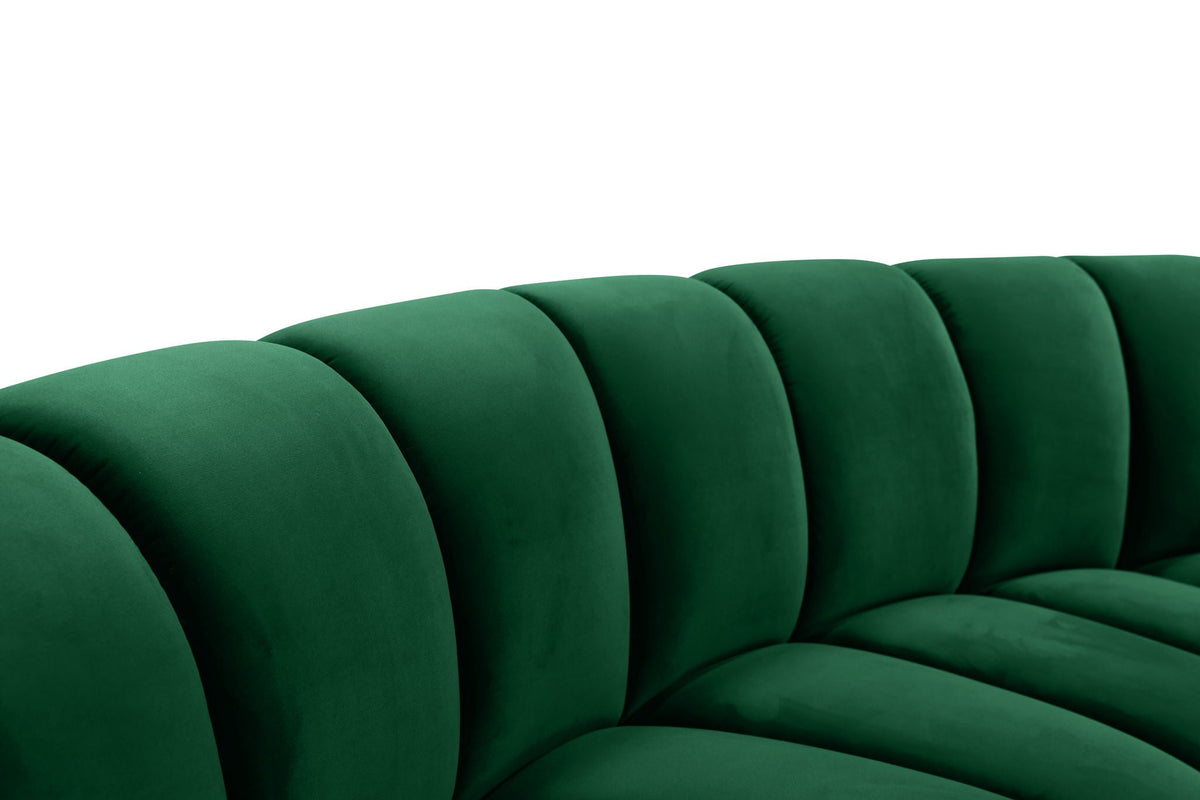 Infinity - 7 Piece Velvet Modular Sectional - Green
