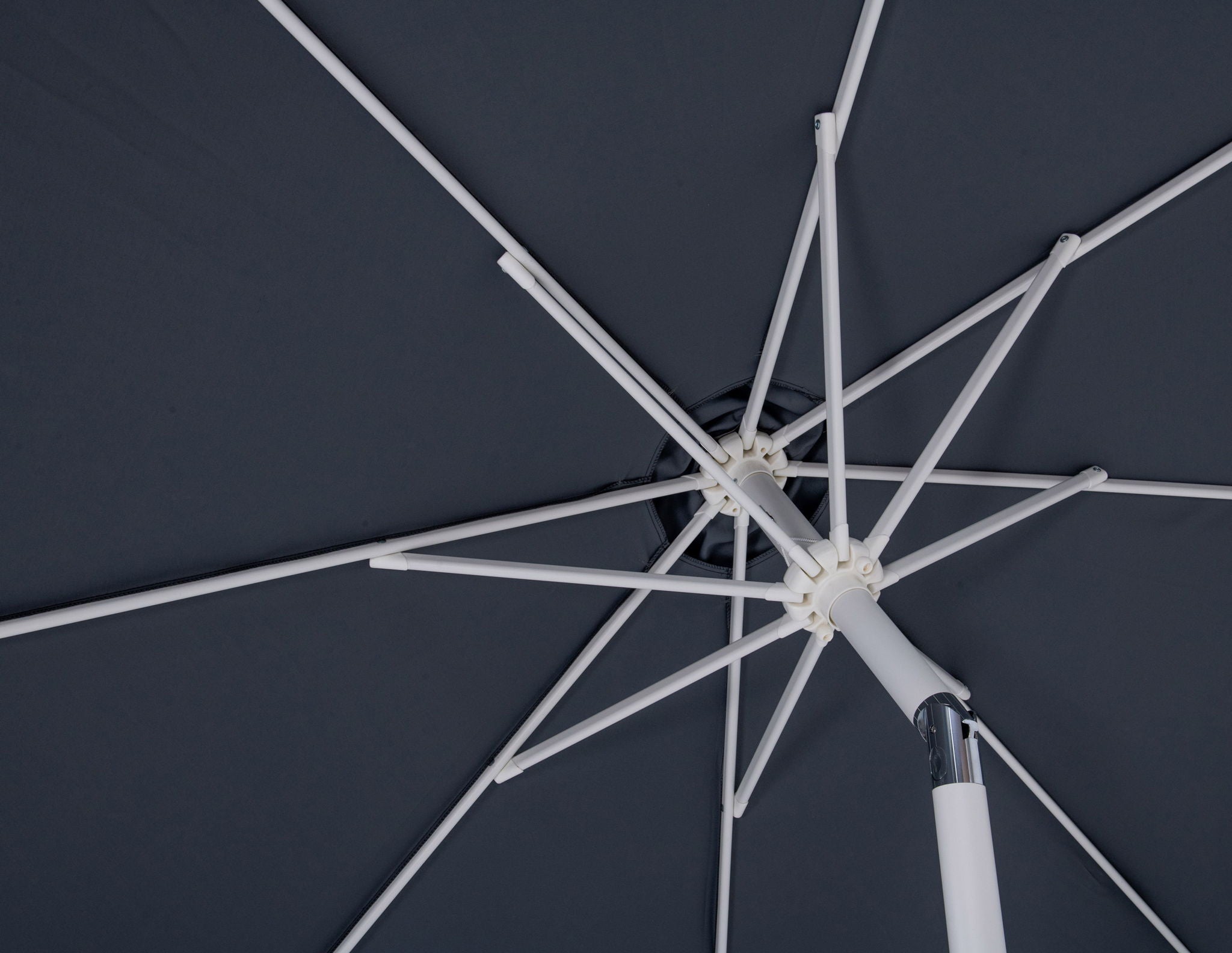 Fiji - Aluminum Patio Umbrella With Square Teak And White Base