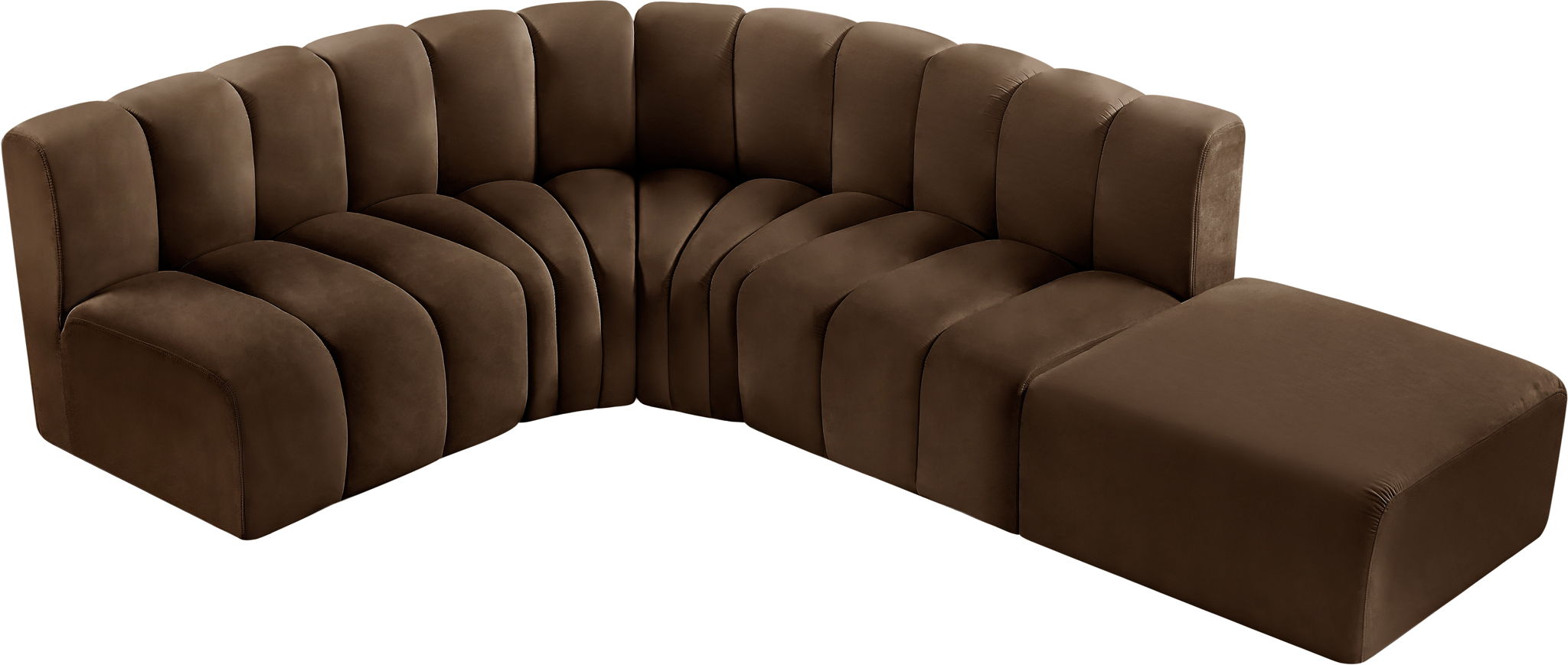 Arc - Velvet 5 Piece Corner Modular Sofa