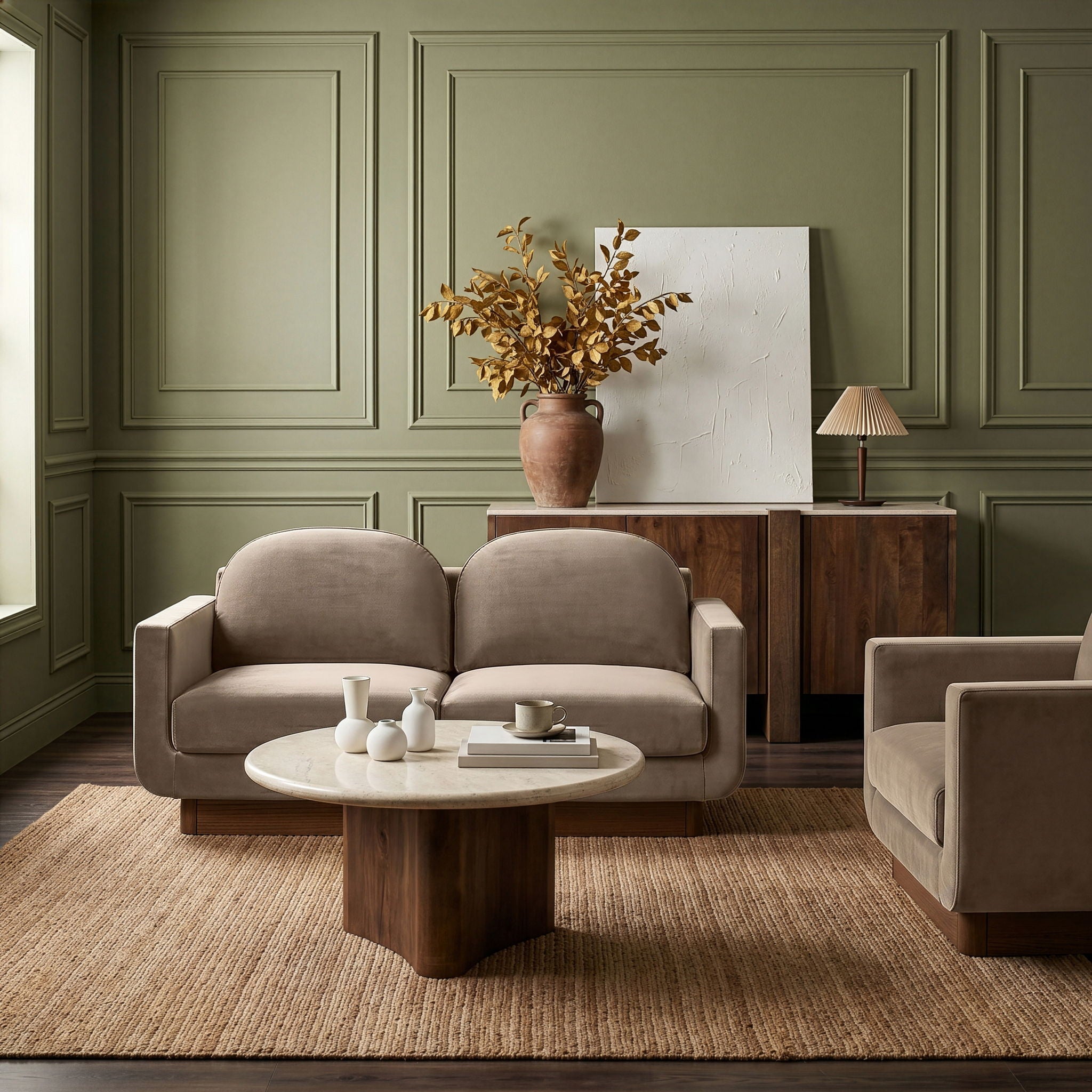 Diviento - Velvet Performance Fabric Upholstered Loveseat